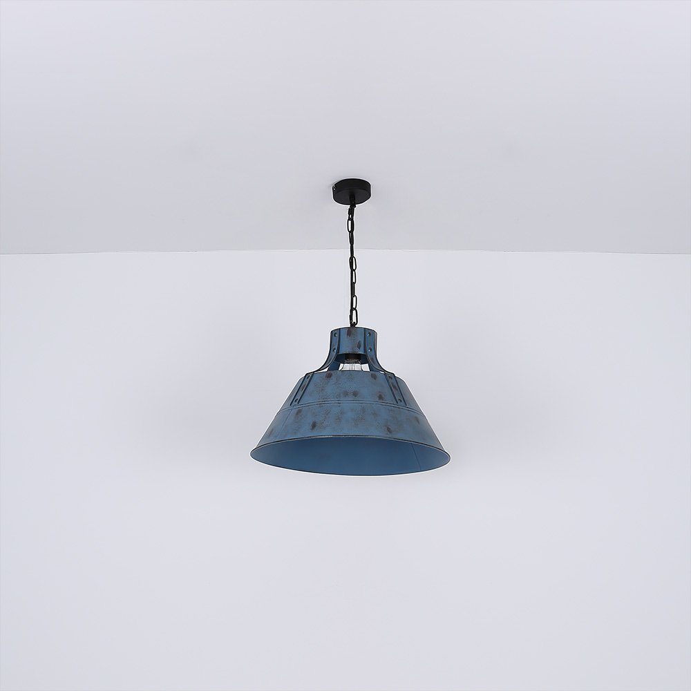 etc-shop Wohn Industrie Decken Leuchtmittel inklusive, blau Design Lampe Hänge im Pendel Warmweiß, Leuchte Deckenleuchte, Zimmer