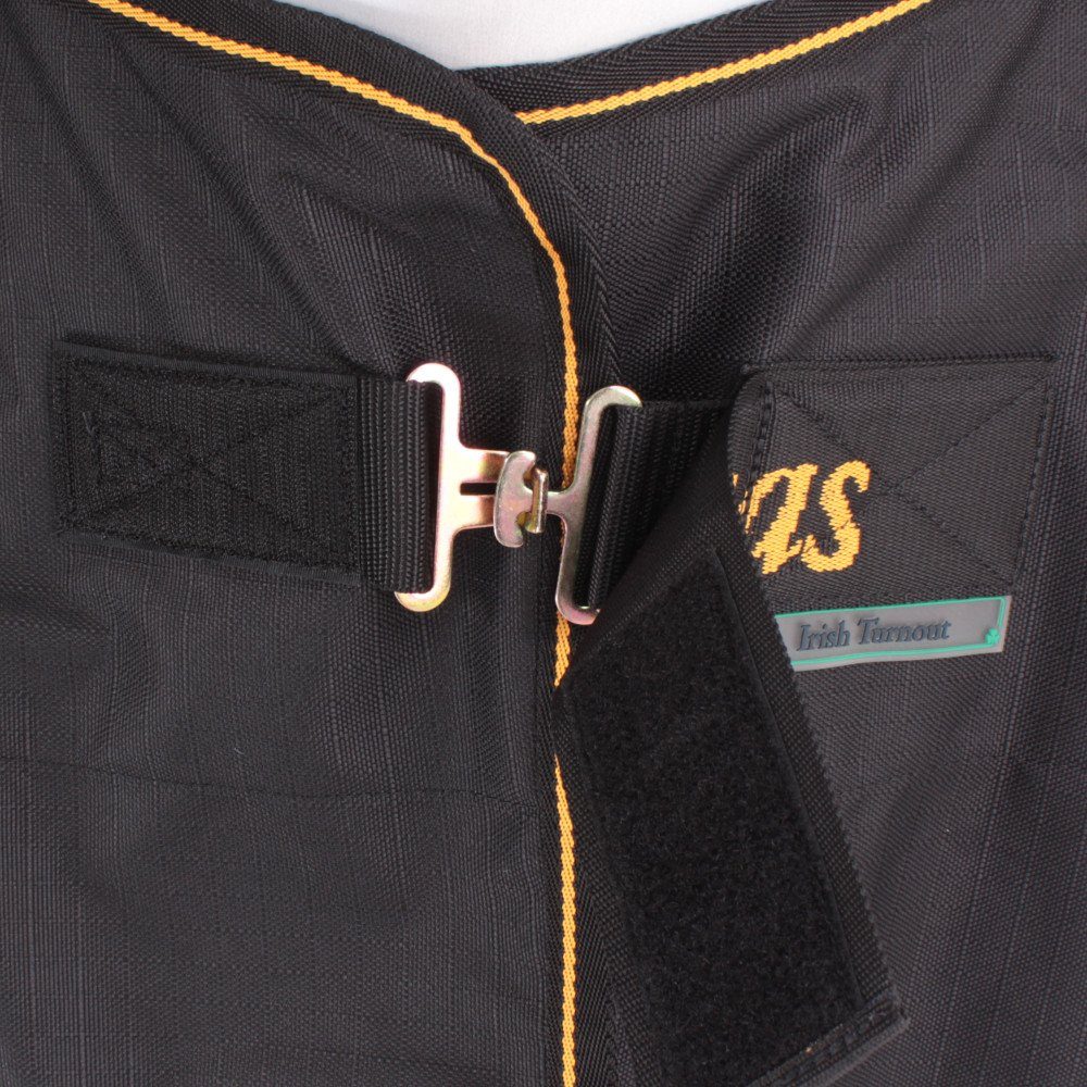 Bucas Pferde-Regendecke Bucas Irish Turnout Light 50g Classic 1200D - Pony - black/gold
