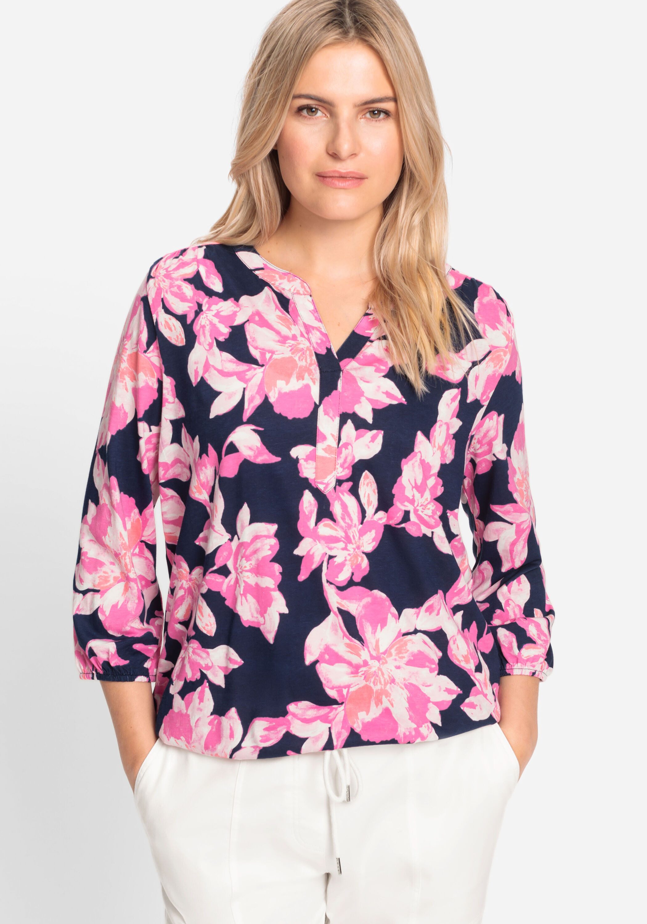 Olsen Rundhalsshirt (1-tlg) mit elastischen Saumabschlüssen günstig online kaufen