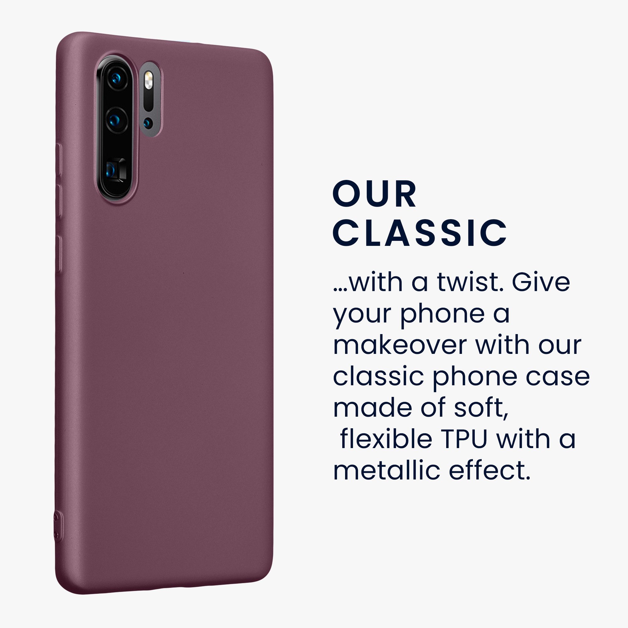 kwmobile Handyhülle Handyhülle für Huawei P30 Pro Hülle, Silikon Case metallisch schimmernd - Schutzhülle Cover