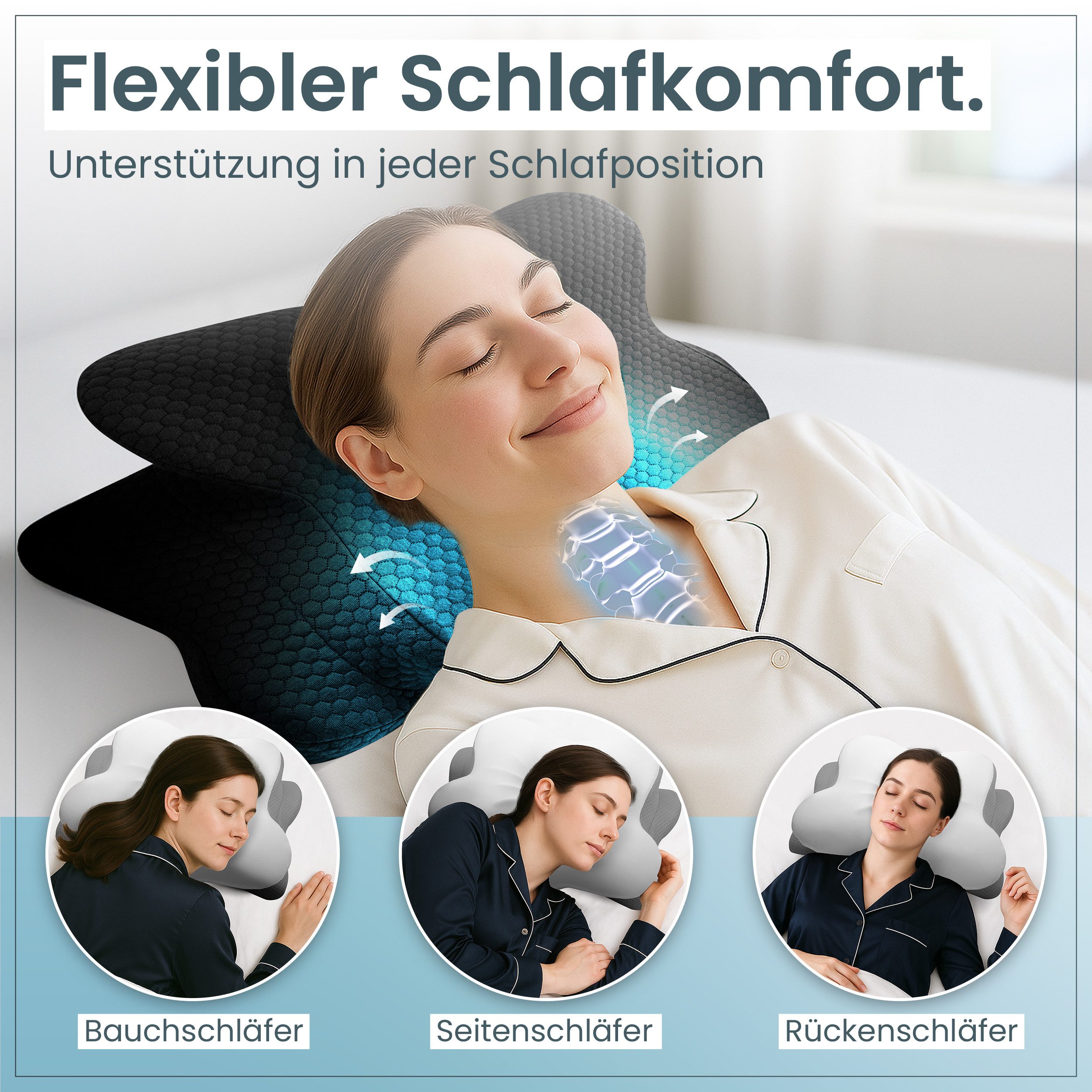 Gentle North Nackenstützkissen Orthopädisches Nackenstützkissen aus hochwertigem Memory Foam