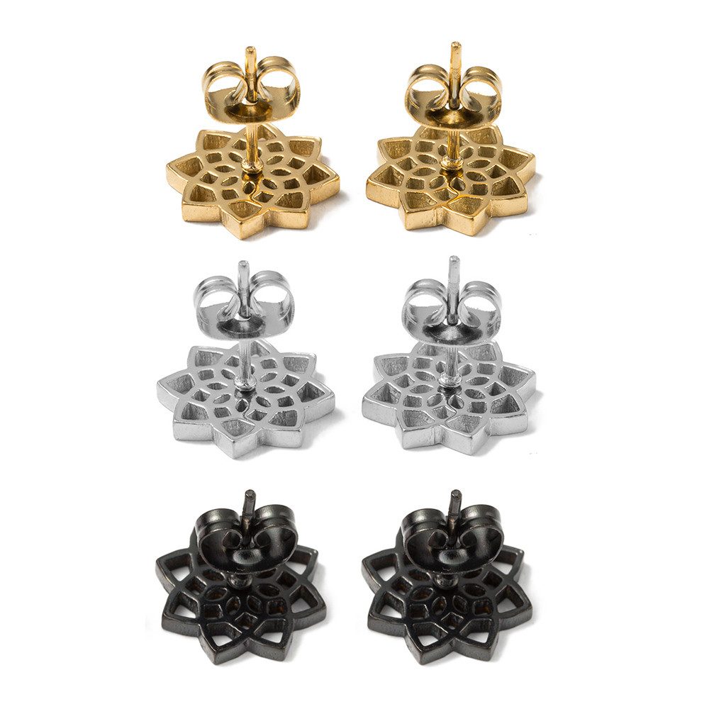 Firetti Ohrstecker-Set Multipack Schmuck Geschenk Edelstahl Ohrschmuck Ohrringe Blumen (Set, 6-tlg), Made in Germany