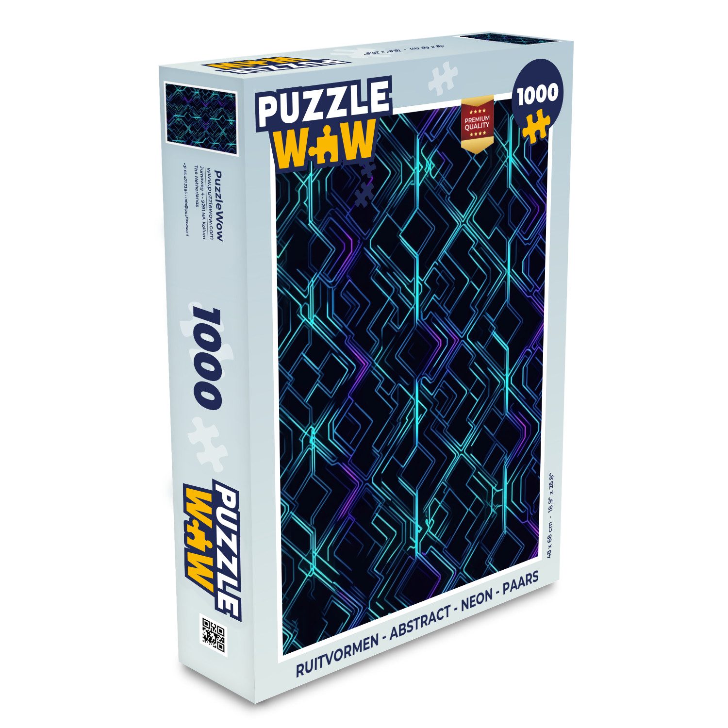 Puzzle Gaming - Karierte Formen - Abstrakt - Neon - Lila