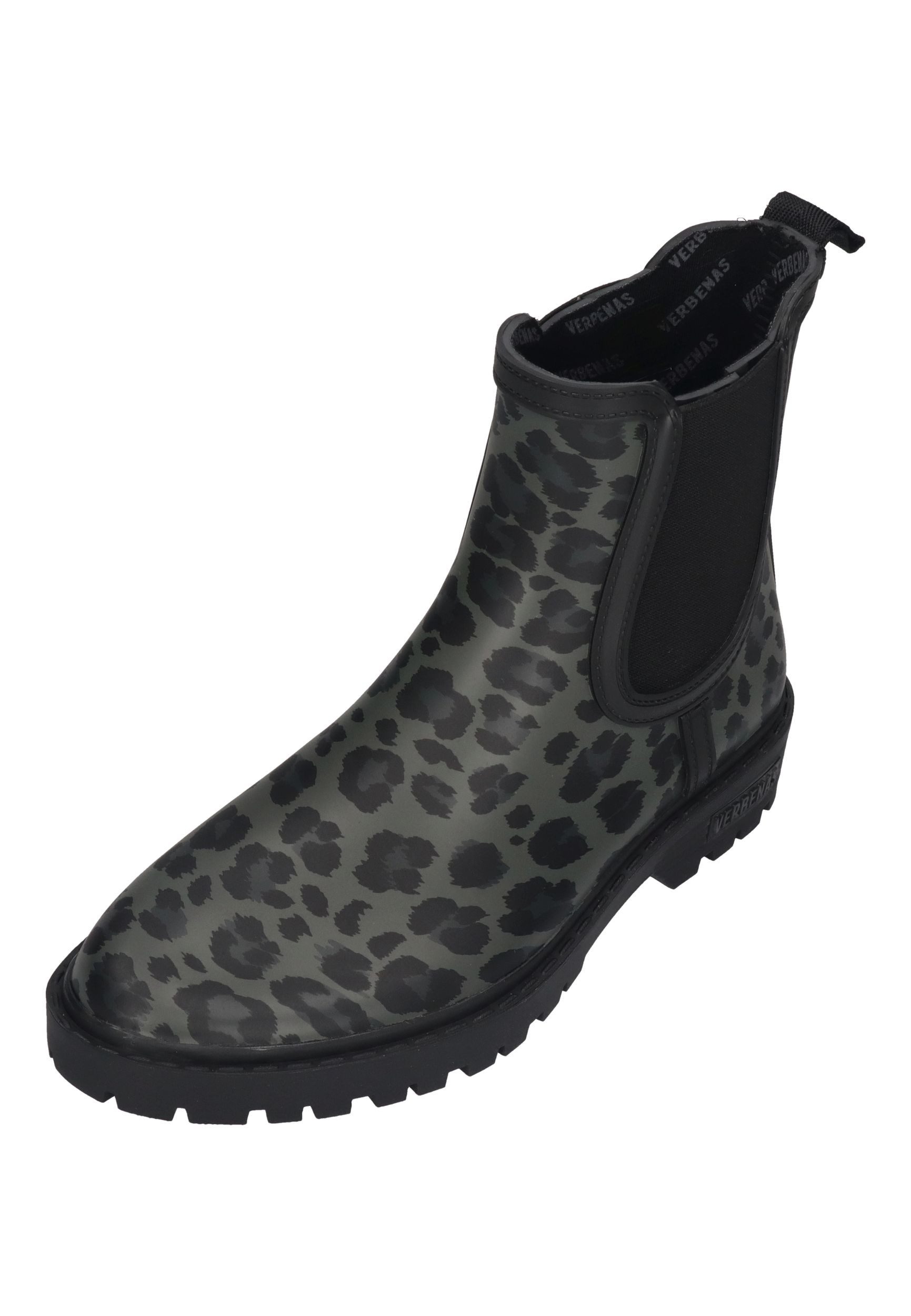 VERBENAS Gaudi Smooth Animal Gummistiefel Black Leo