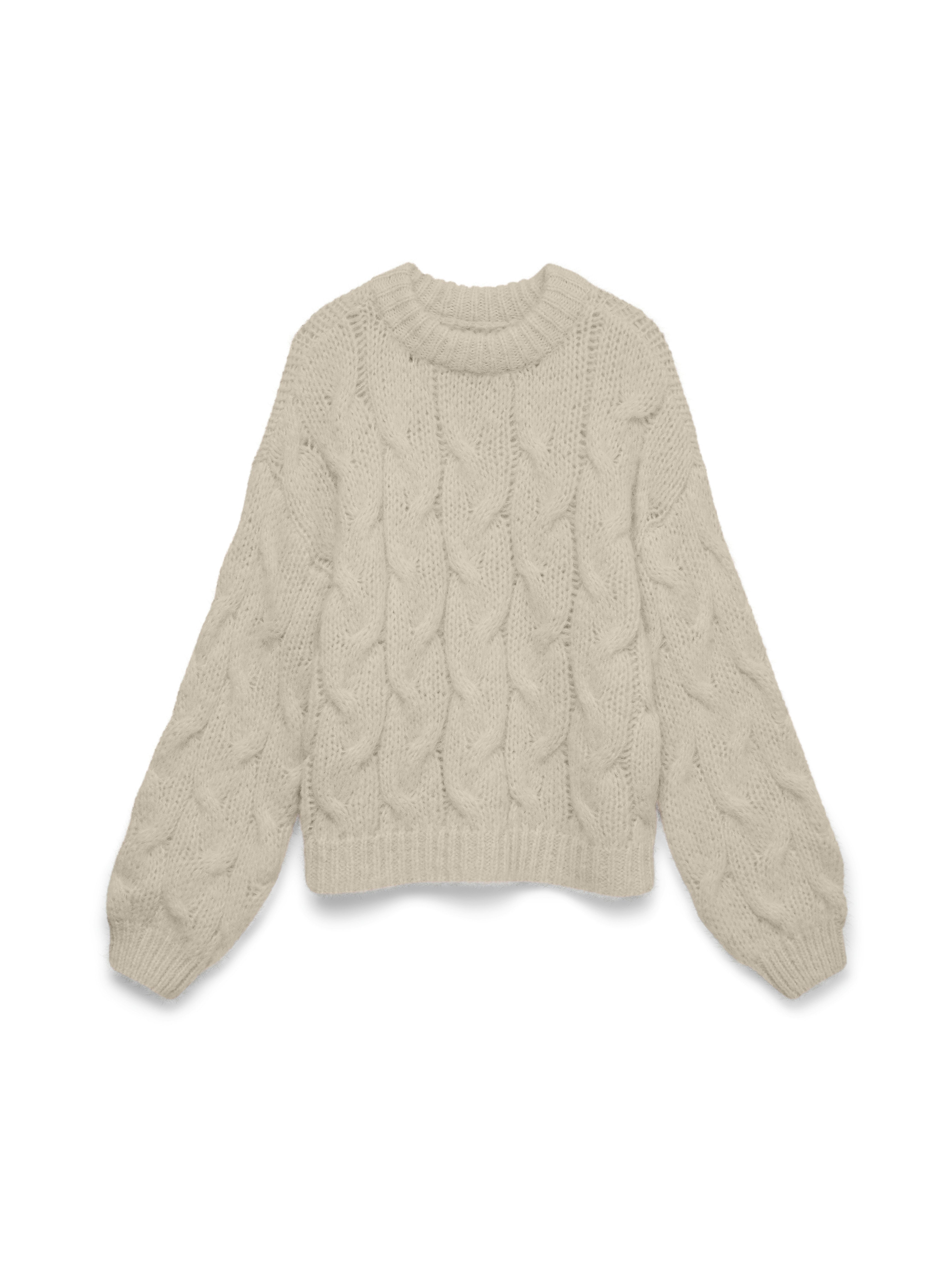 Vero Moda Strickpullover VMMAYBE LS HIGH NECK CABLE PULLOVER NOOS Kunstfaser