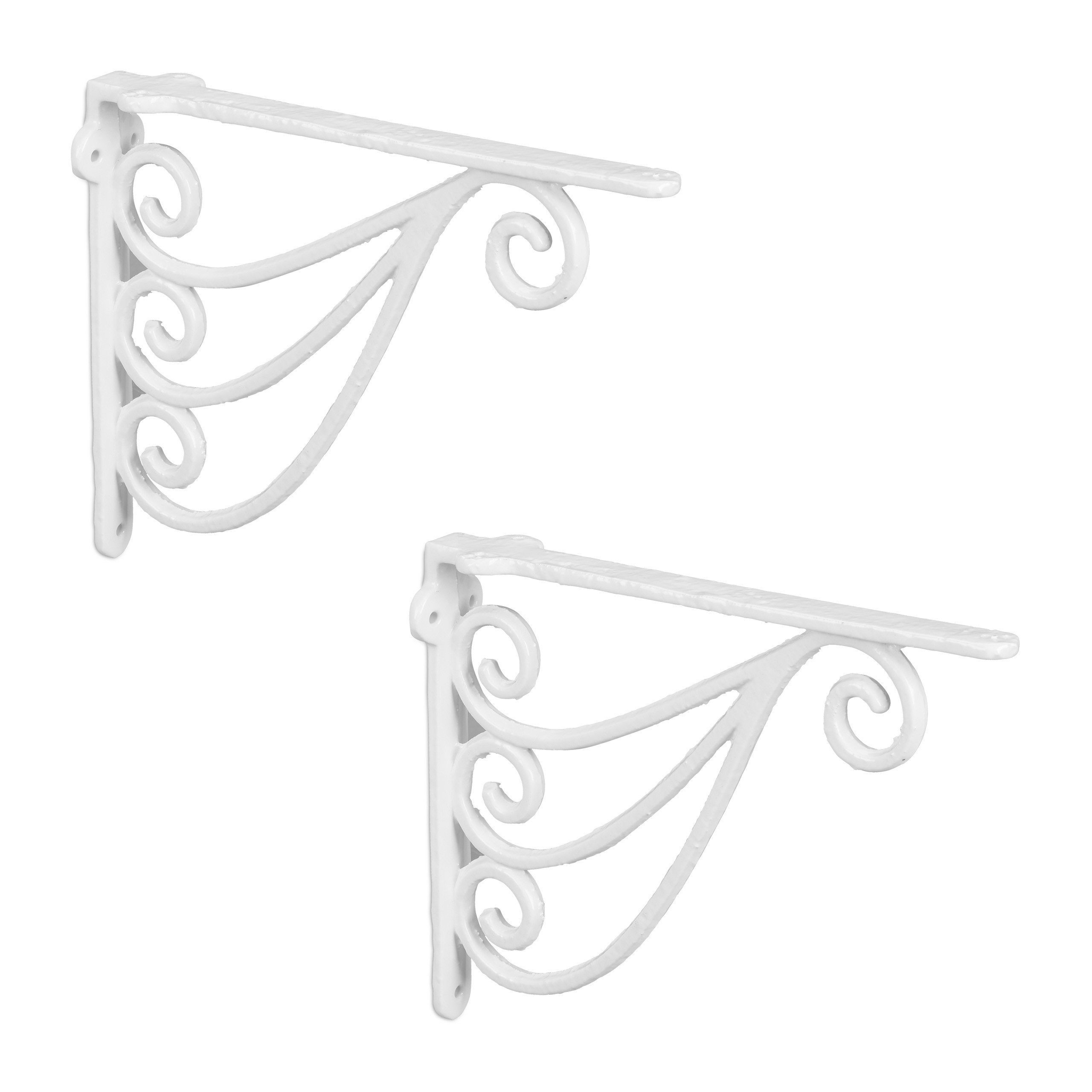 relaxdays Wandregalhalter Regalwinkel 2er Set Ornamente, günstig online kaufen