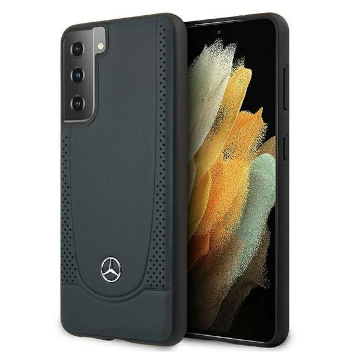Mercedes Handyhülle Mercedes Samsung Galaxy S21 Plus Urban Line Leder Case Cover Navy