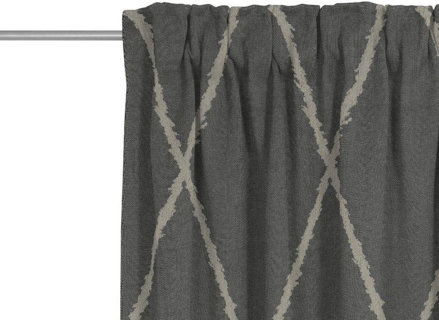 Vorhang Casket Bio-Baumwolle blickdicht, St), Jacquard, aus Multifunktionsband nachhaltig (1 schwarz/beige Adam, Valdelana