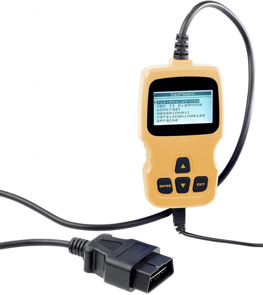 Lescars Motor OBD2 Diagnosegerät mit XL-LCD-Display Fehlerspeicher Analyse Auto-Adapter, KFZ-Fehlerdiagnose über OBD2