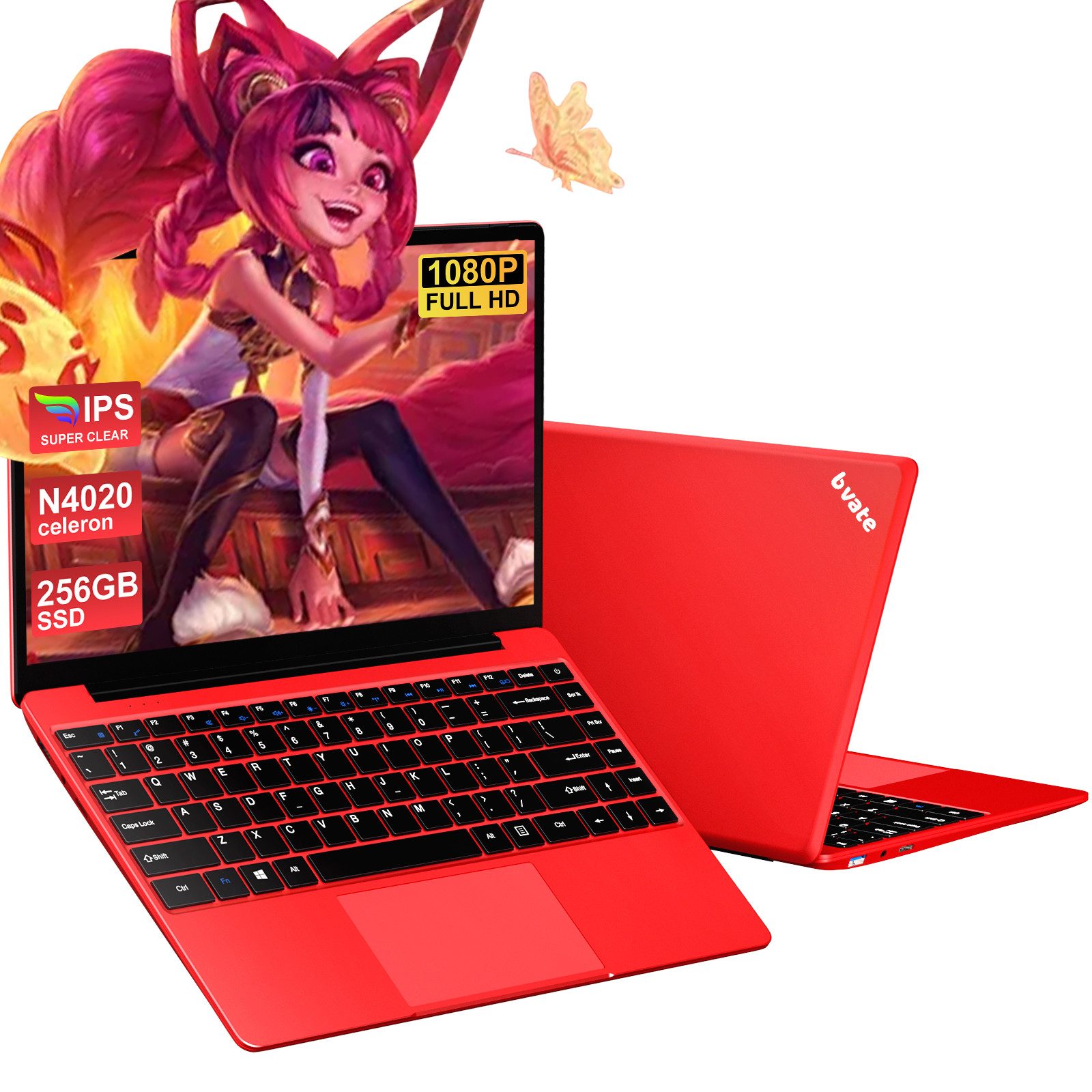 bvate Laptop, 14 Zoll, N4020, 6GB RAM, 256GB/1TB SSD Notebook Notebook (Celeron N4020, Celeron N4020)