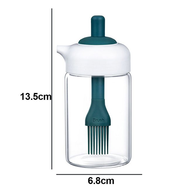 Devenirriche Sprühflasche 2 in 1 Ölflasche mit Silikonpinsel,Oil Bottle Dispenser,Weite Öffnung