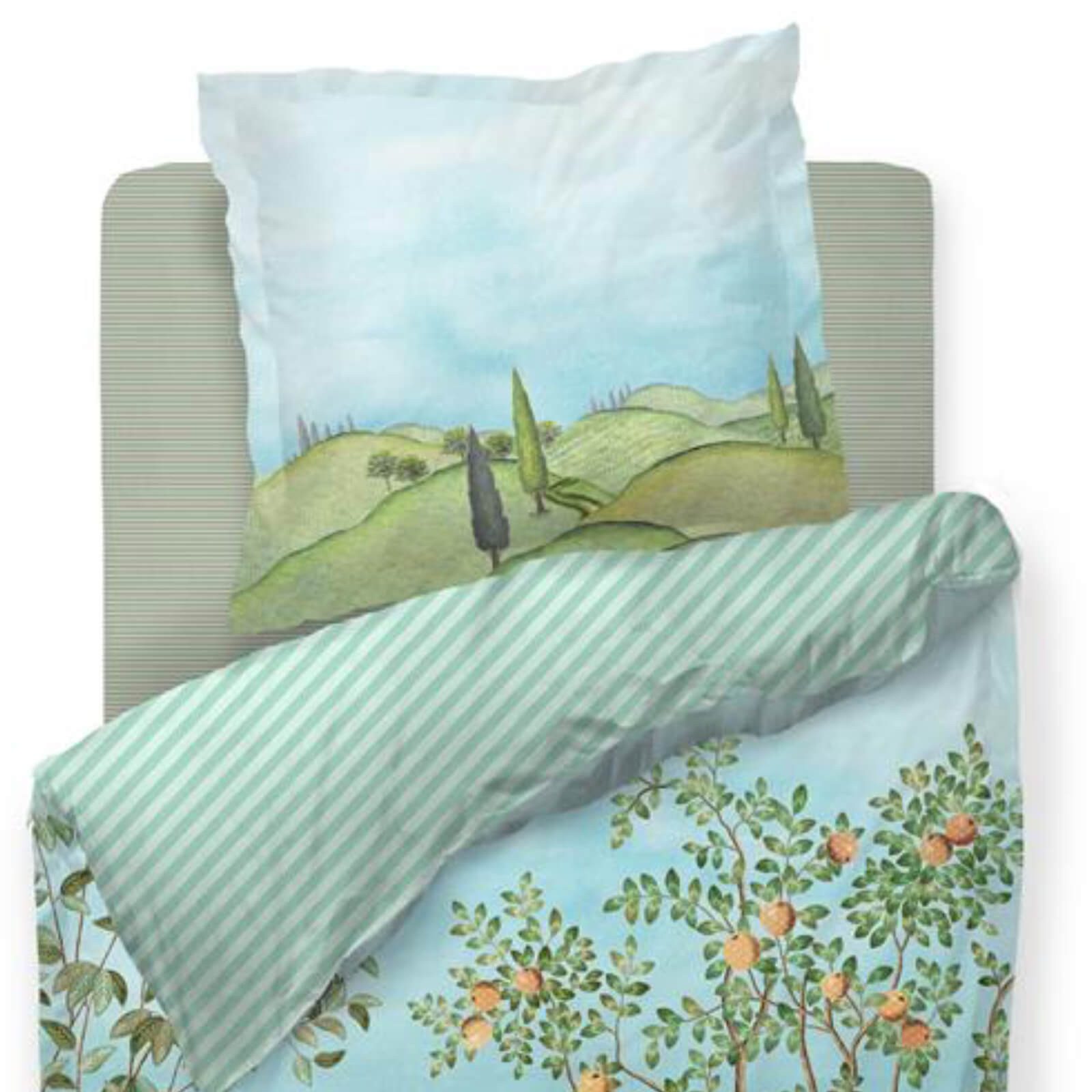 PiP Studio Bettwäsche La Campagna Grün, Perkal, 3 teilig, Obstbäumchen, Zyp günstig online kaufen