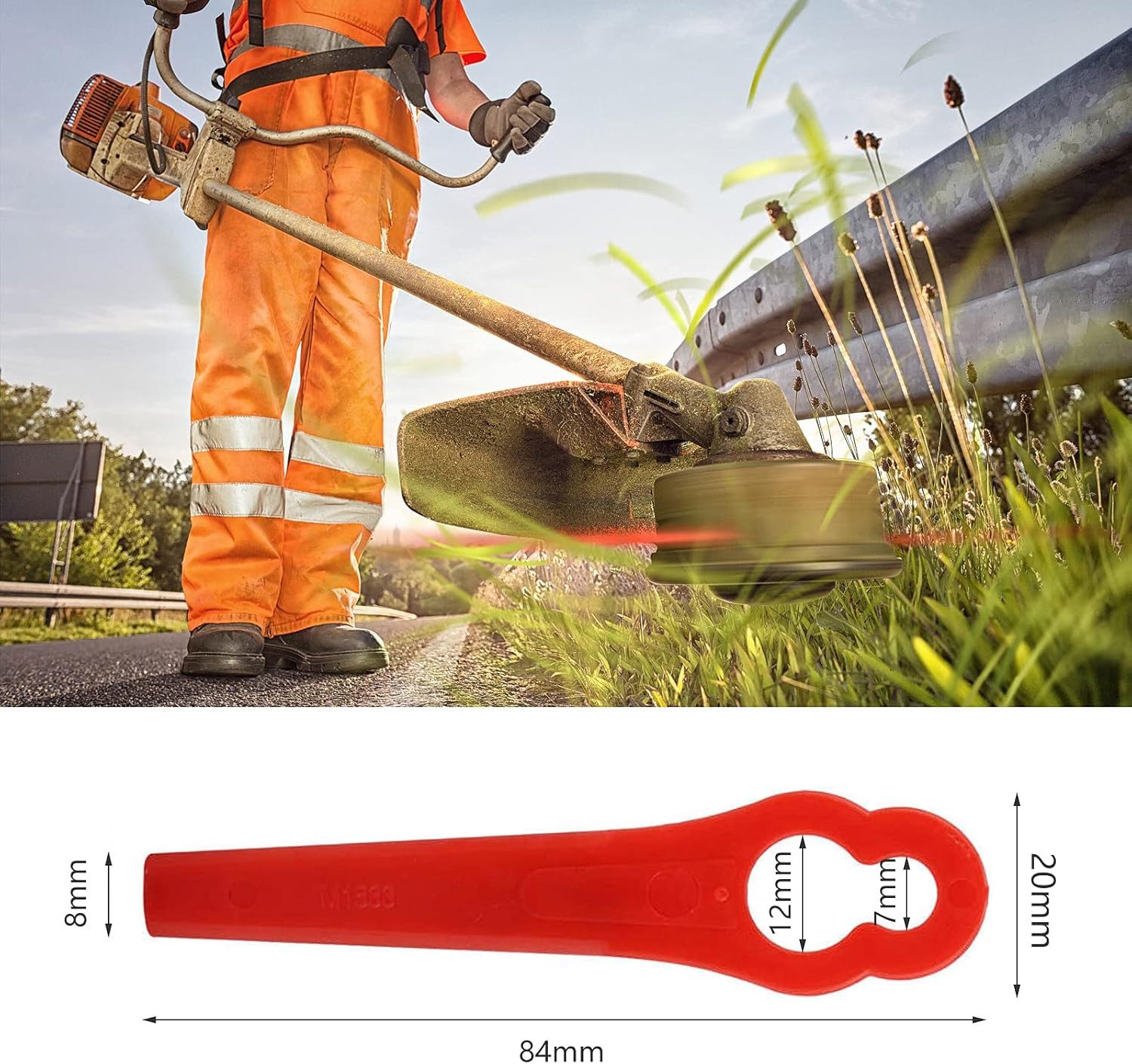 FELIXLEO Motorsensenmesser 100 Ersatzmesser Kunststoff für Rasentrimmer Set Akku-Rasentrimmer (100-St)