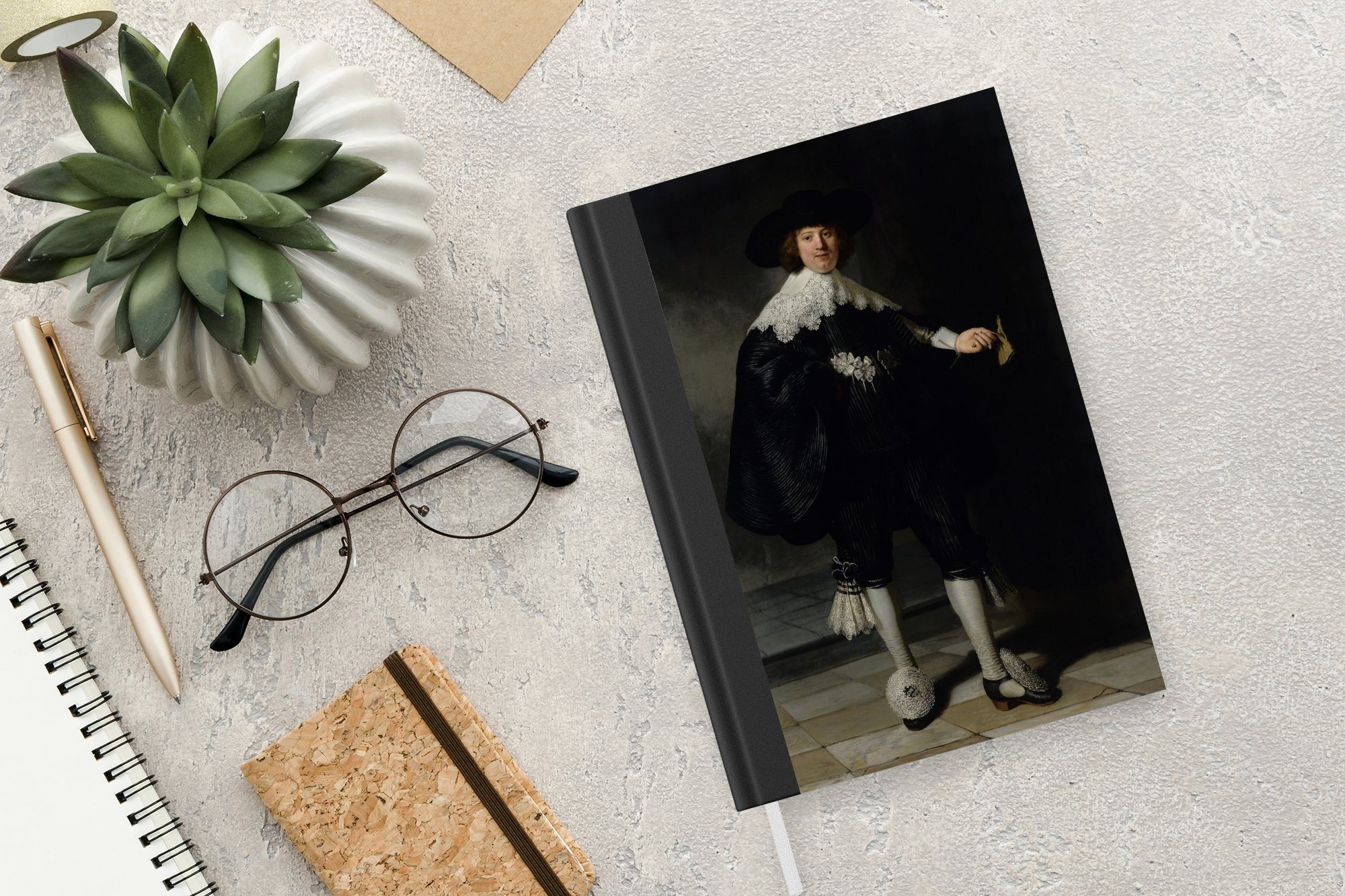 Das Journal, Notizbuch van Merkzettel, Hochzeitsbildnis Tagebuch, Seiten, Soolmans von Rijn, Haushaltsbuch Marten A5, - 98 Notizheft, MuchoWow Rembrandt