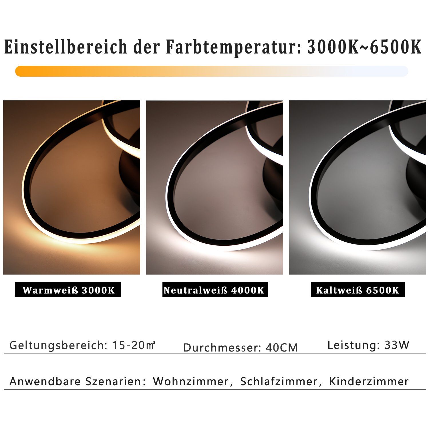 ZMH LED Deckenleuchte 3 Blatten Geometrie Design, dimmbar, LED fest integri günstig online kaufen