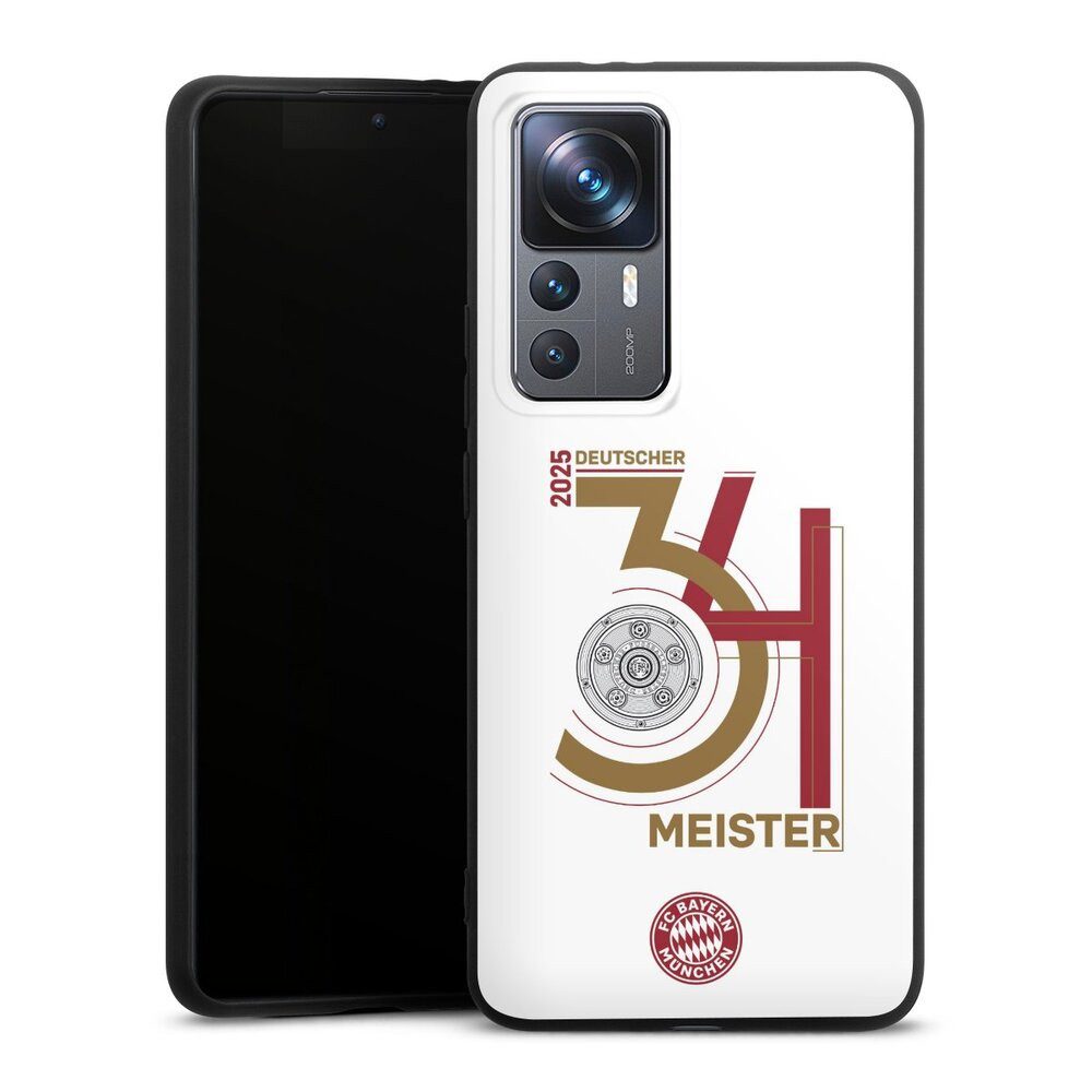 DeinDesign Handyhülle FC Bayern München Meister Offizielles Lizenzprodukt, Xiaomi 12T 5G Silikon Hülle Premium Case Handy Schutzhülle
