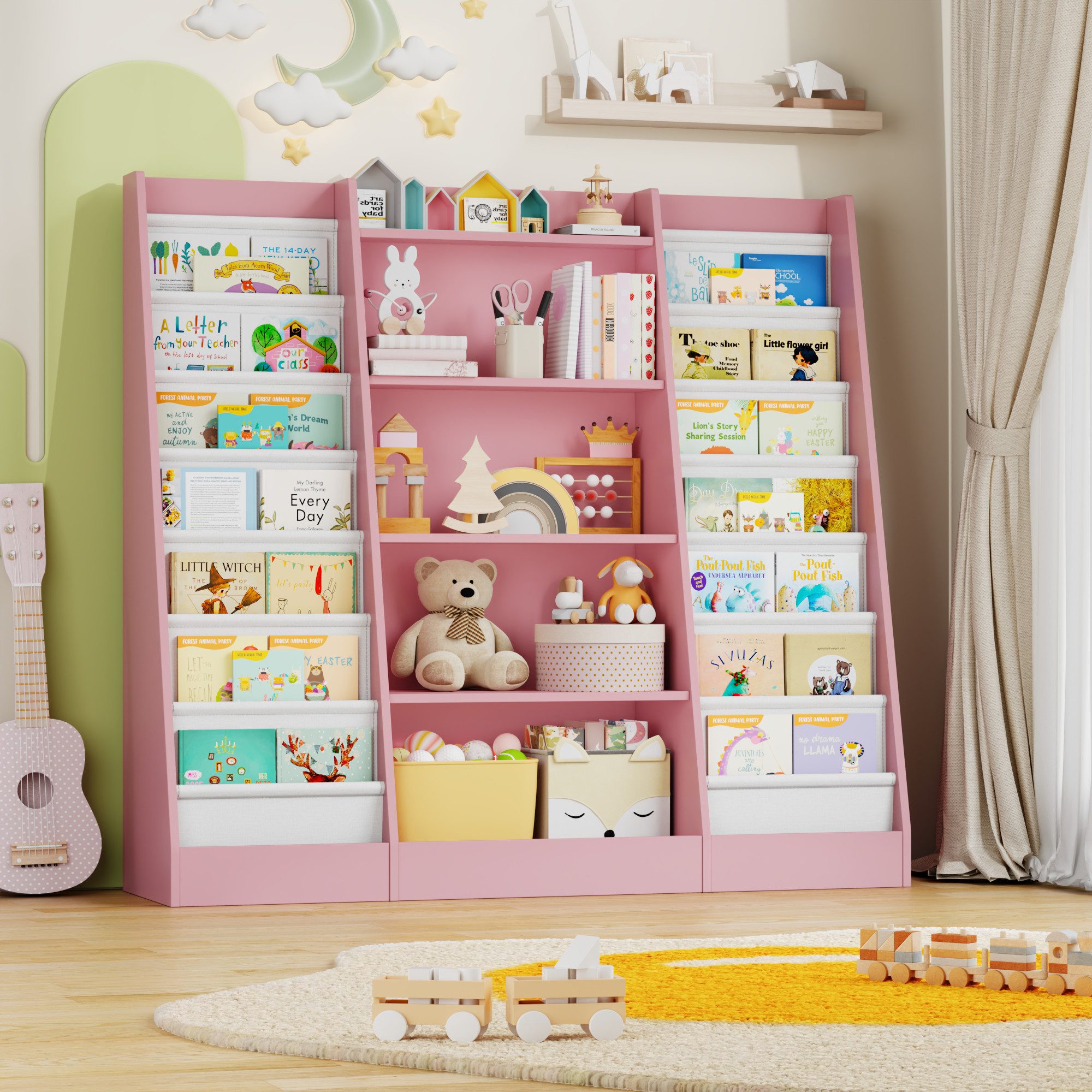 Homfa Bücherregal, Kinderregal mit 14 Ablagen günstig online kaufen