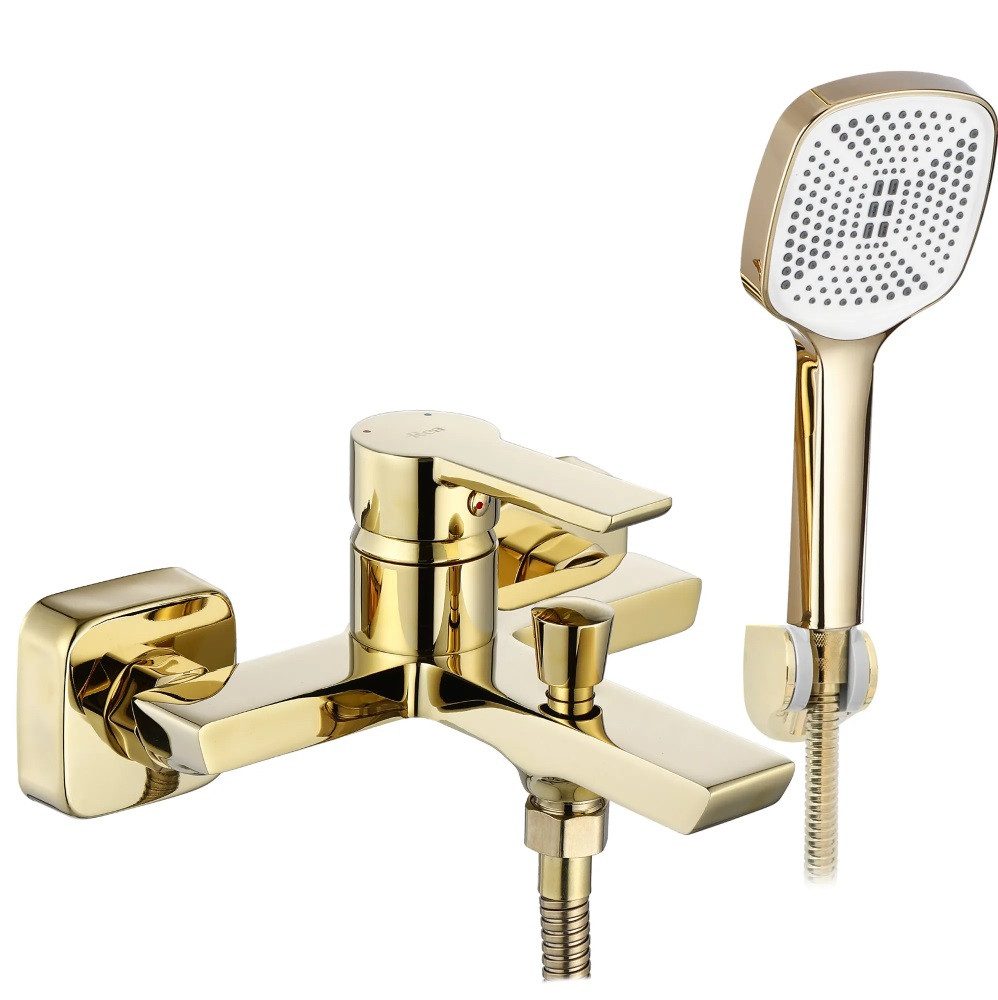 wohnwerk.idee Wannenarmatur Badewannenarmatur Argus Gold Matt Schwarz Matt Gold poliert