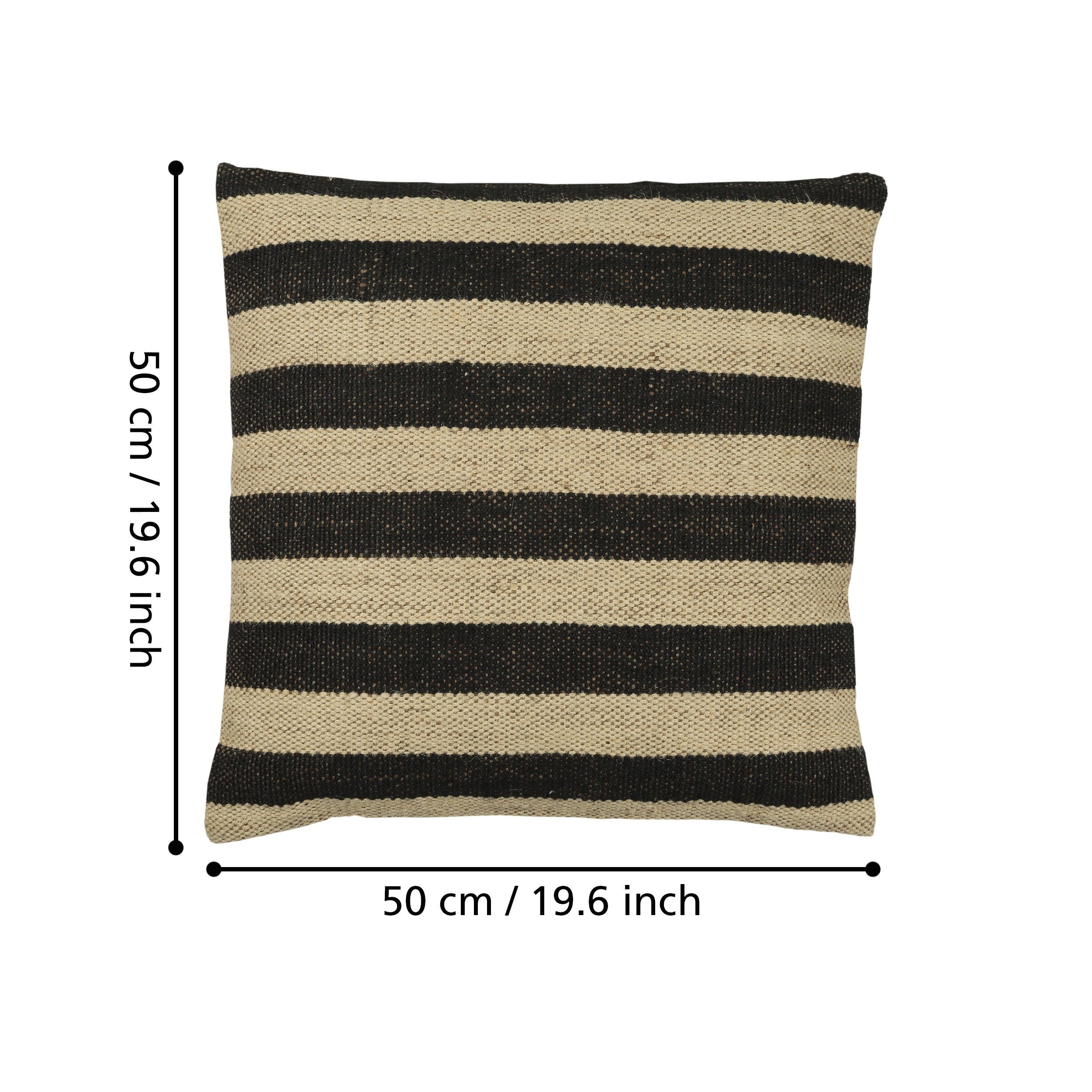 EGLO Living Dekokissen Chevery, Dekokissen aus Jute und Wolle, Kissenbezug gewebt mit Inlett, 50x50 cm