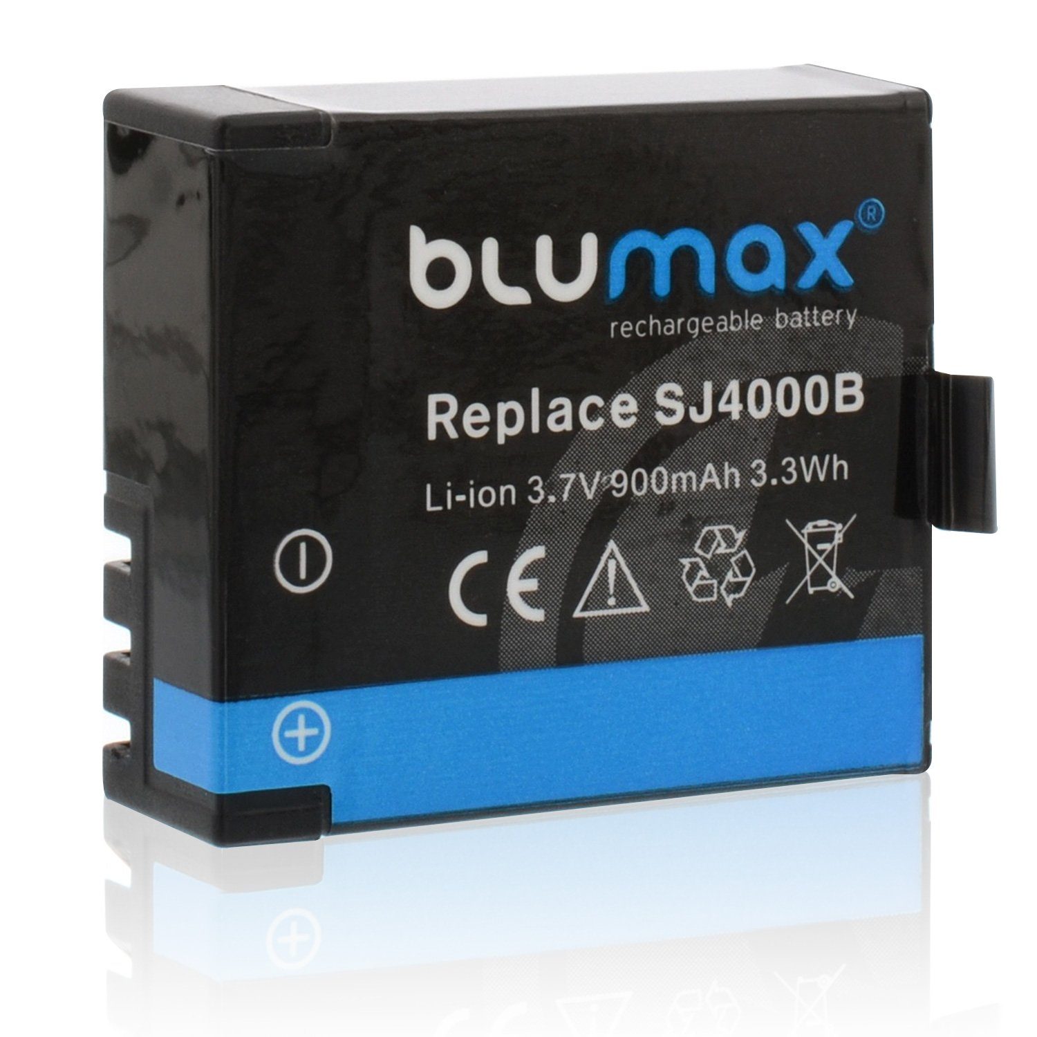 (3,7V) SJ4000B 2x mAh SupTig3 SJCAM Kamera-Akku 900 BOOMYOURS Blumax