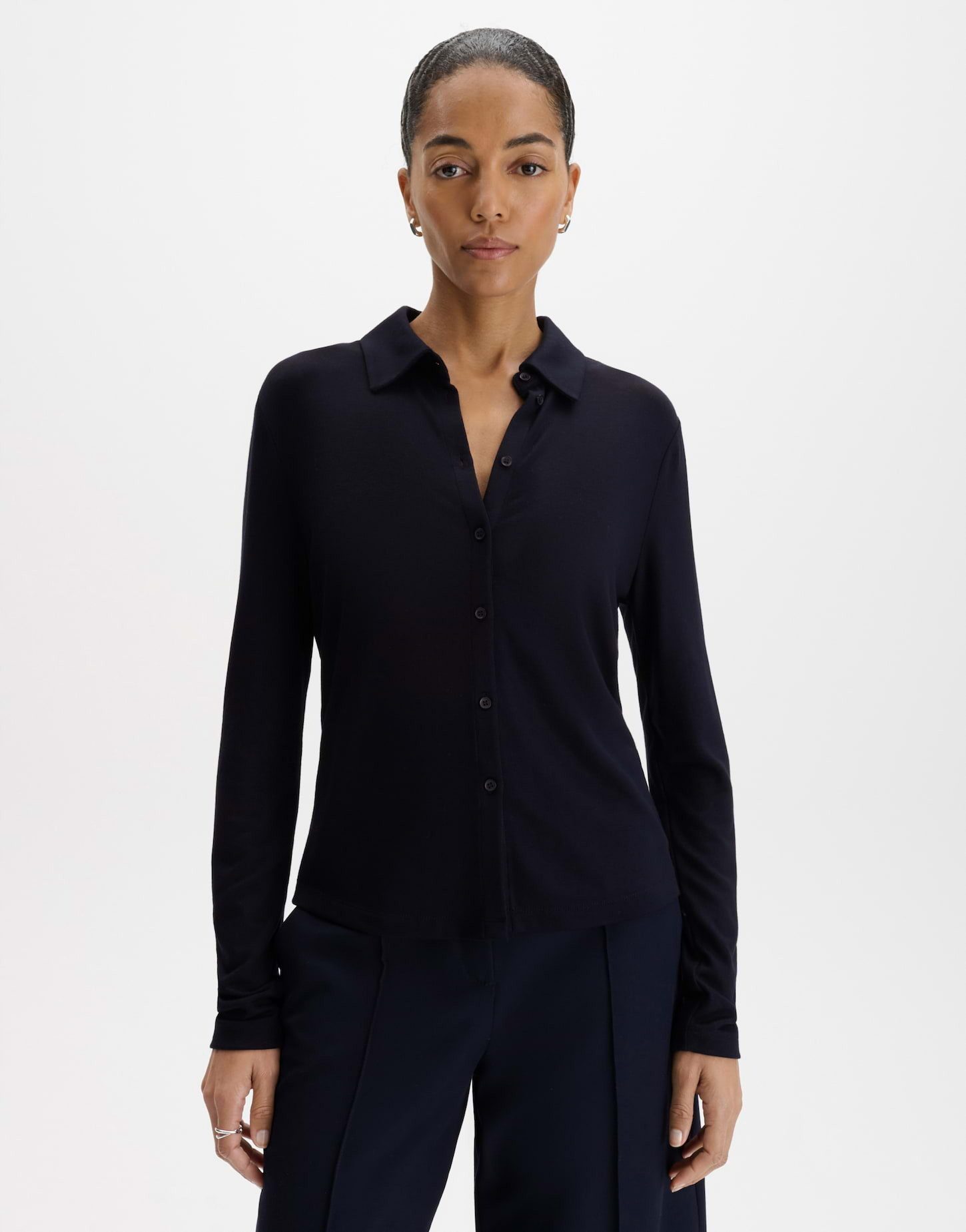 someday Langarmshirt Kiresi soft aus weichem Jersey Leicht taillierter Schnitt mit elastischem Griff und Knopfleiste