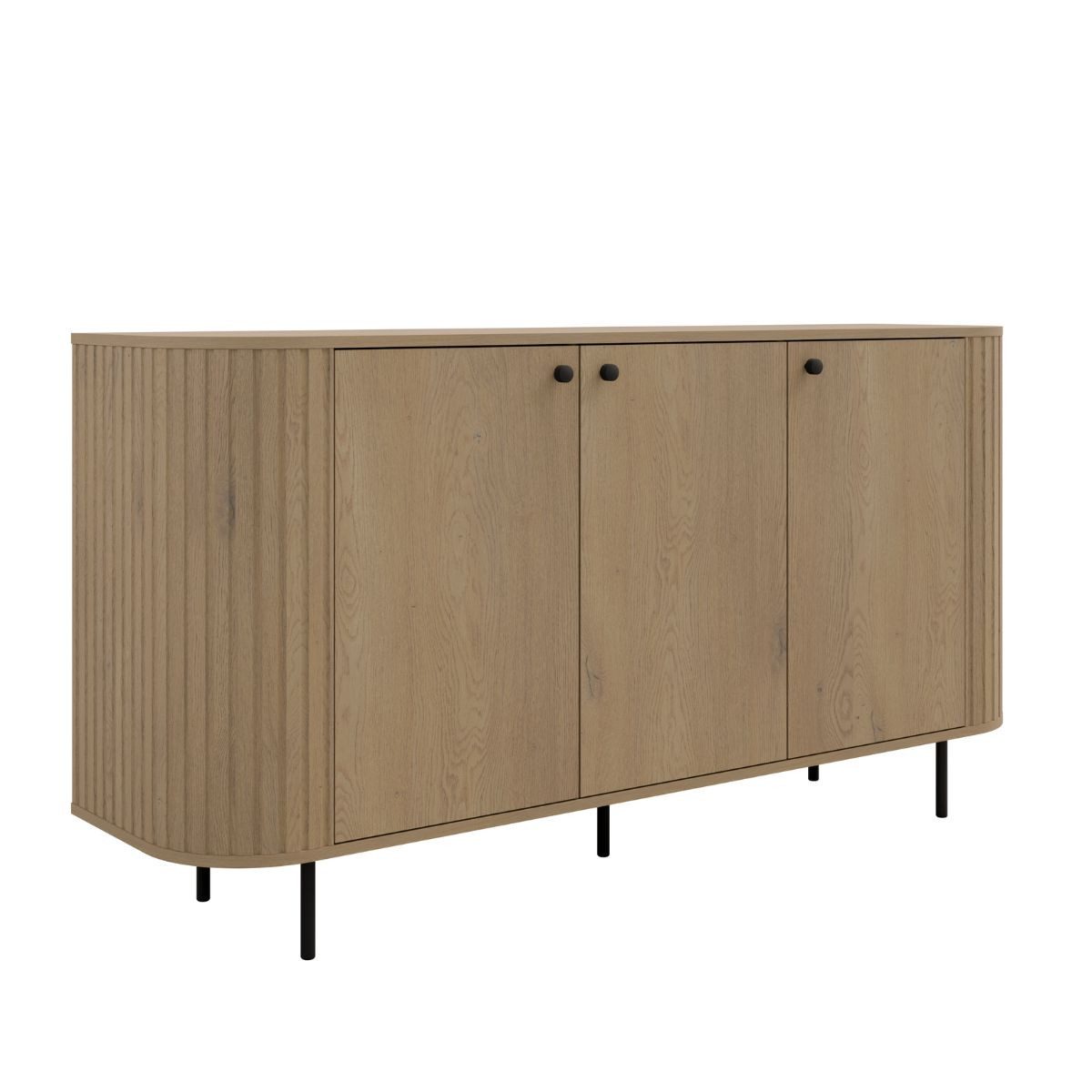 Compleo Kommode japandi mit Lamellen, Eiche cremona, beige Breite: 165 cm, Ideal für Wohnzimmer oder Esszimmer