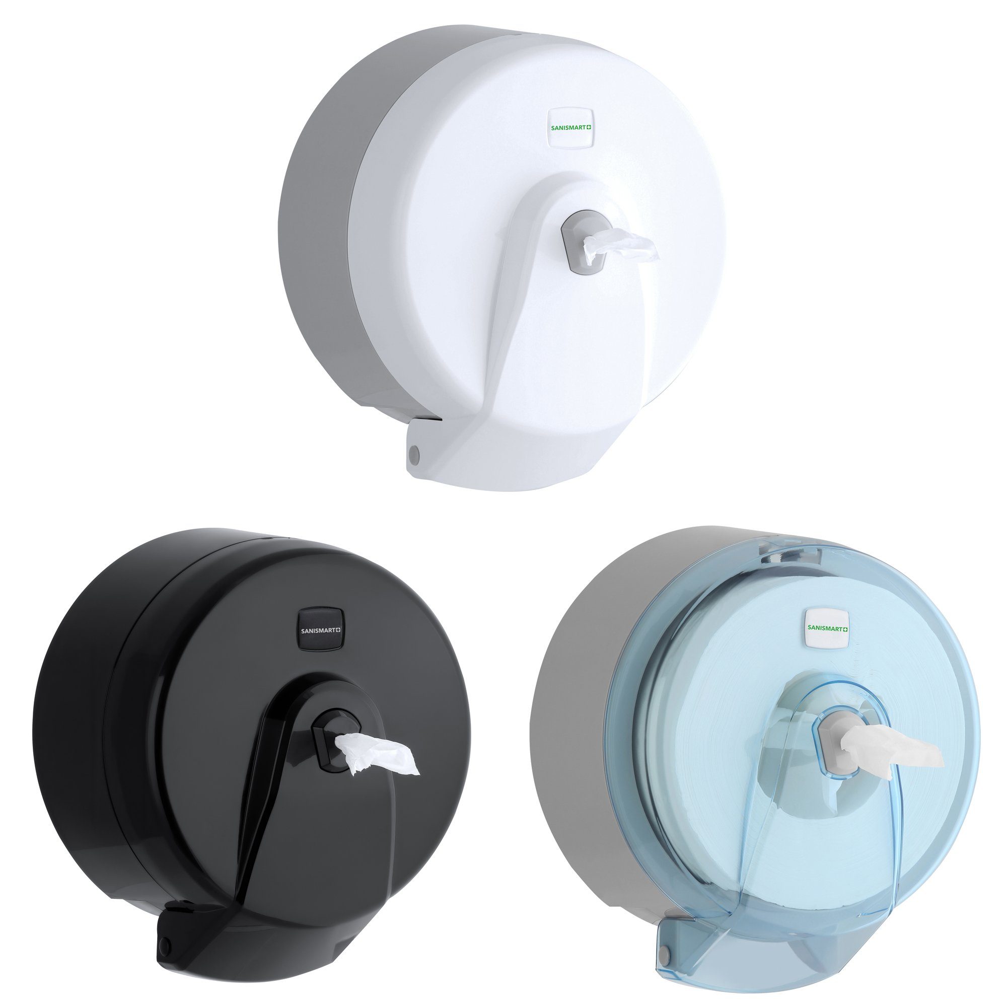 SANISMART Papiertuchspender Toilettenpapierspender PICEA für Rollen mit 21 cm Durchmesser