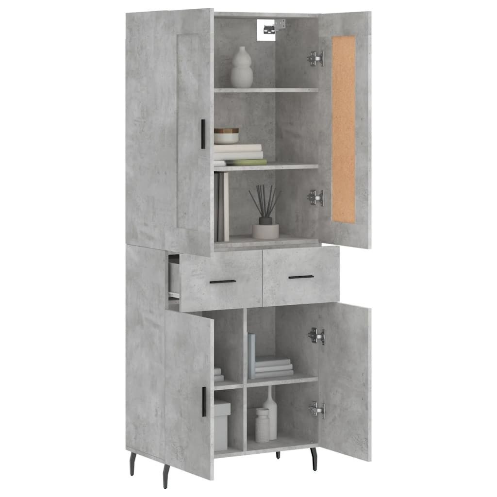 vidaXL Highboard Highboard Betongrau 69,5x34x180 cm günstig online kaufen