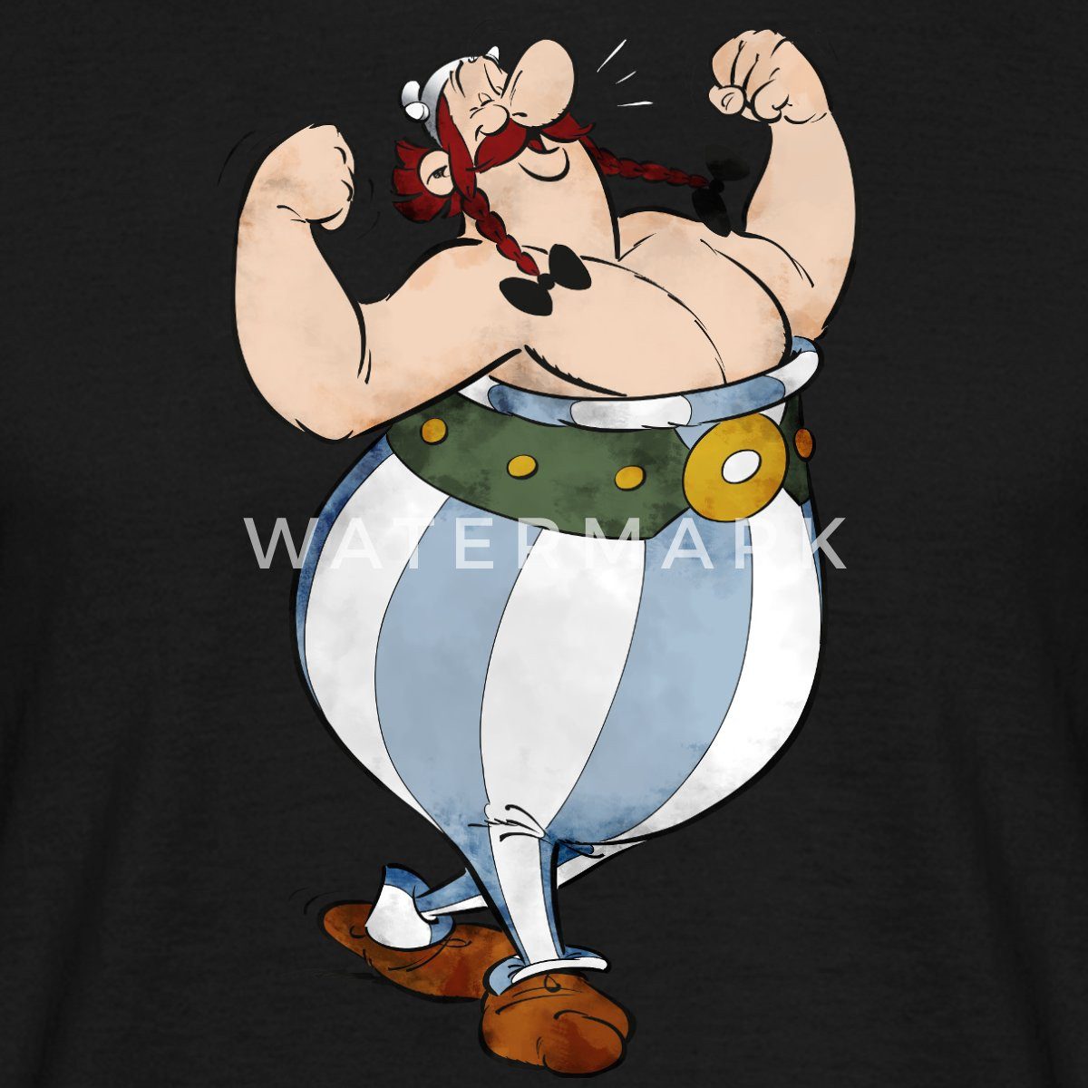 Spreadshirt T-Shirt Asterix & Obelix Glücklich Muskeln Männer T-Shirt (1-tlg)