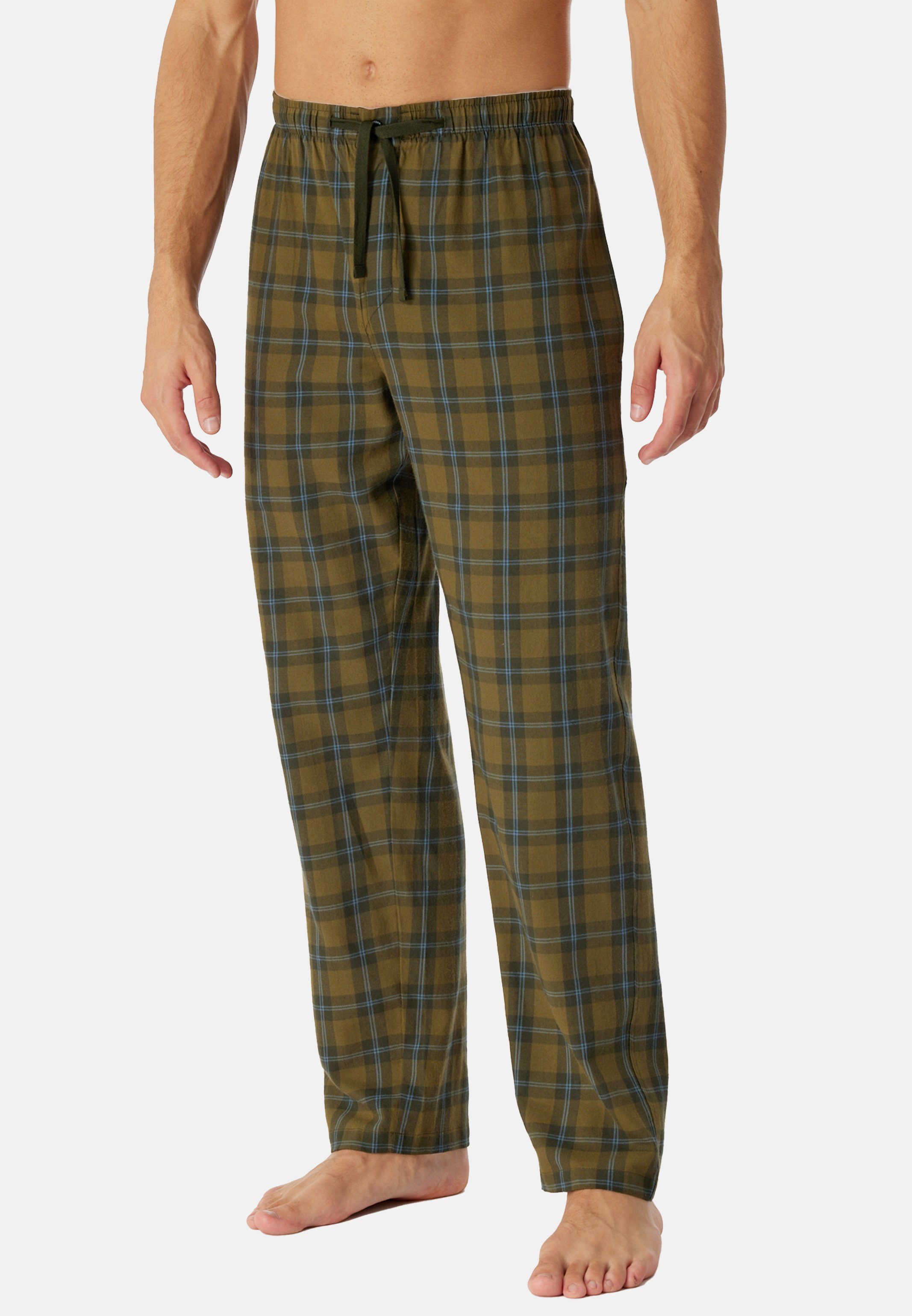 Schiesser Schlafhose (1-tlg) Hose mit Web Bund und Schlafanzug Bindeband Baumwolle Mix Organic Relax - Knopf - & Cotton