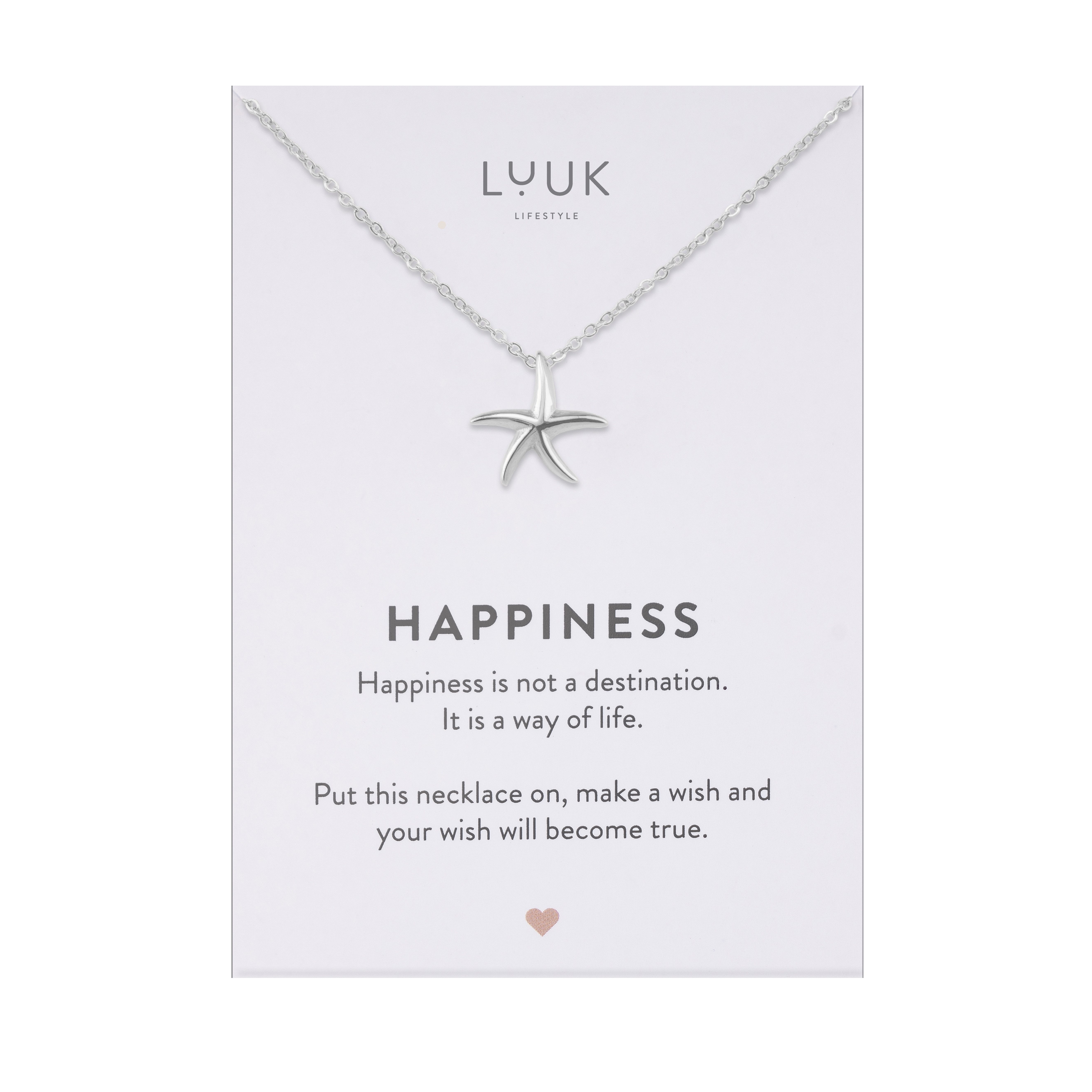LUUK LIFESTYLE Kette mit Anhänger Seestern, mit HAPPINESS Spruchkarte, eleg günstig online kaufen
