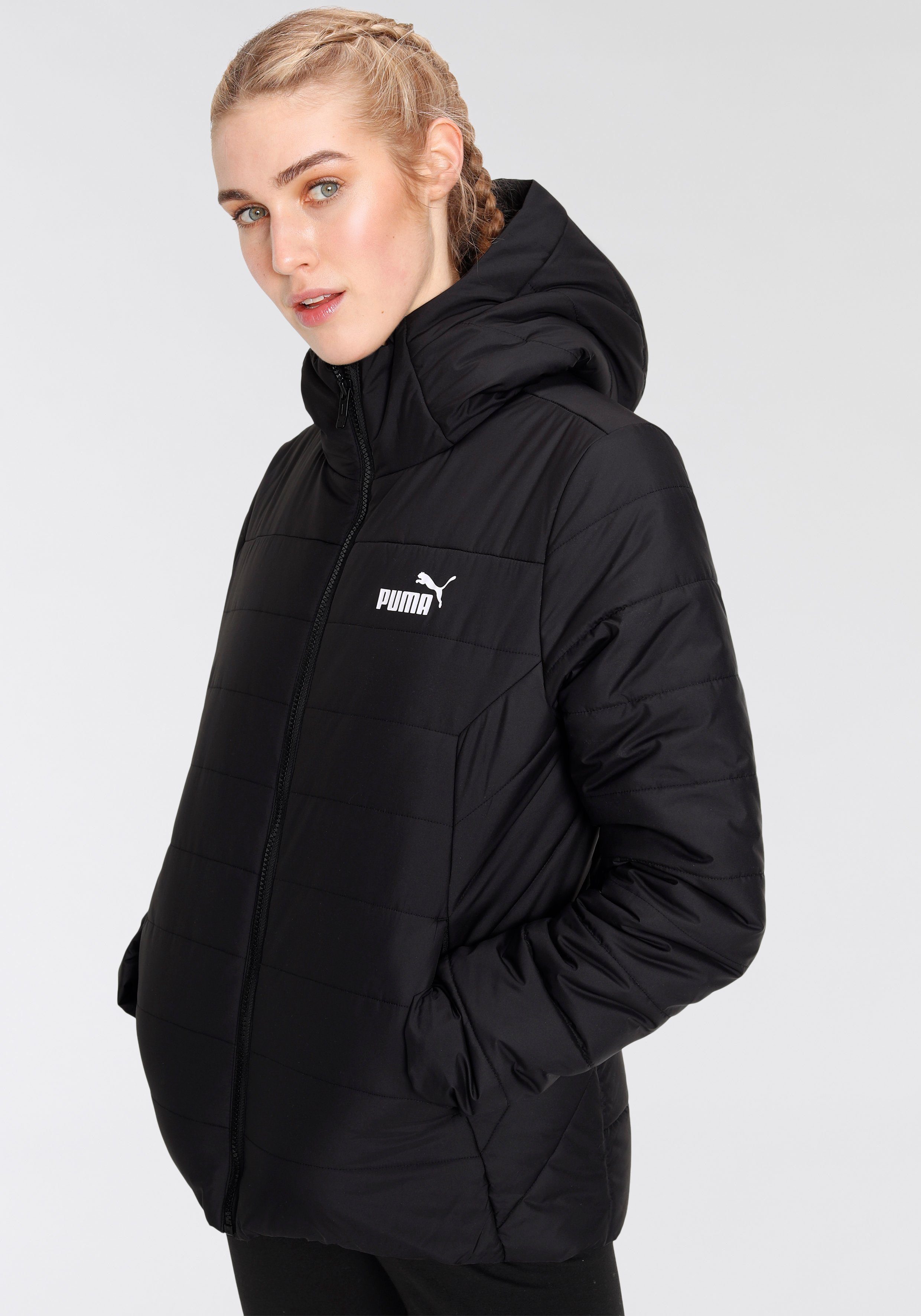 PUMA Winterjacke ESS HOODED JACKET Puma PADDED Black