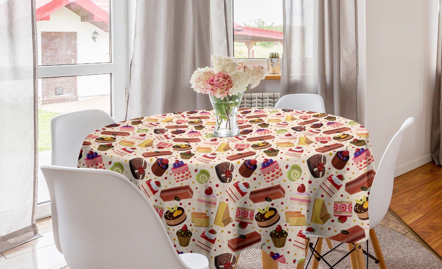 Abdeckung Esszimmer Tischdecke Küche Punkte Tischdecke Dekoration, Kuchen Kreis für Dessert Bunte Abakuhaus