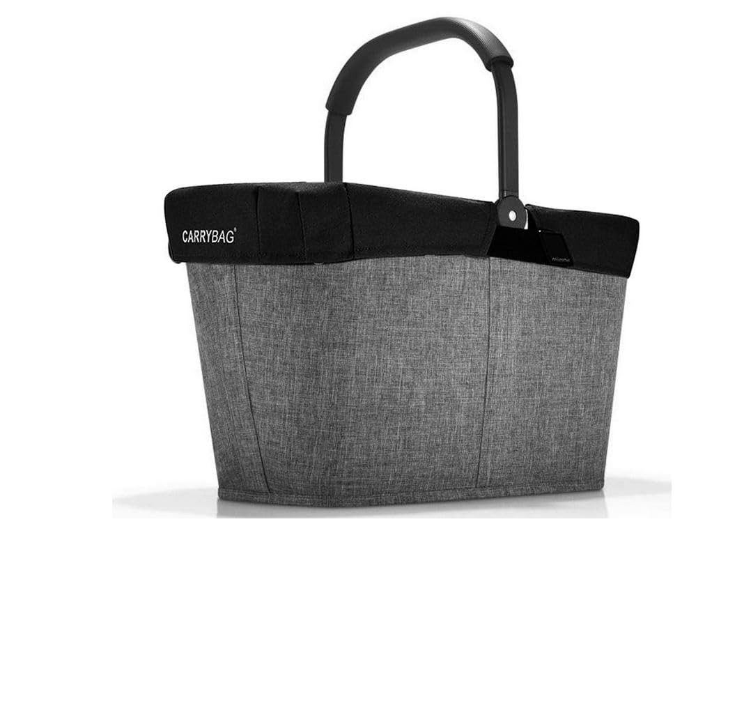 REISENTHEL® Einkaufskorb carrybag + cover Einkaufskorb und Abdeckung Twist silver und schwarz, Einkaufskorb Picknickkorb inklusive Abdeckung