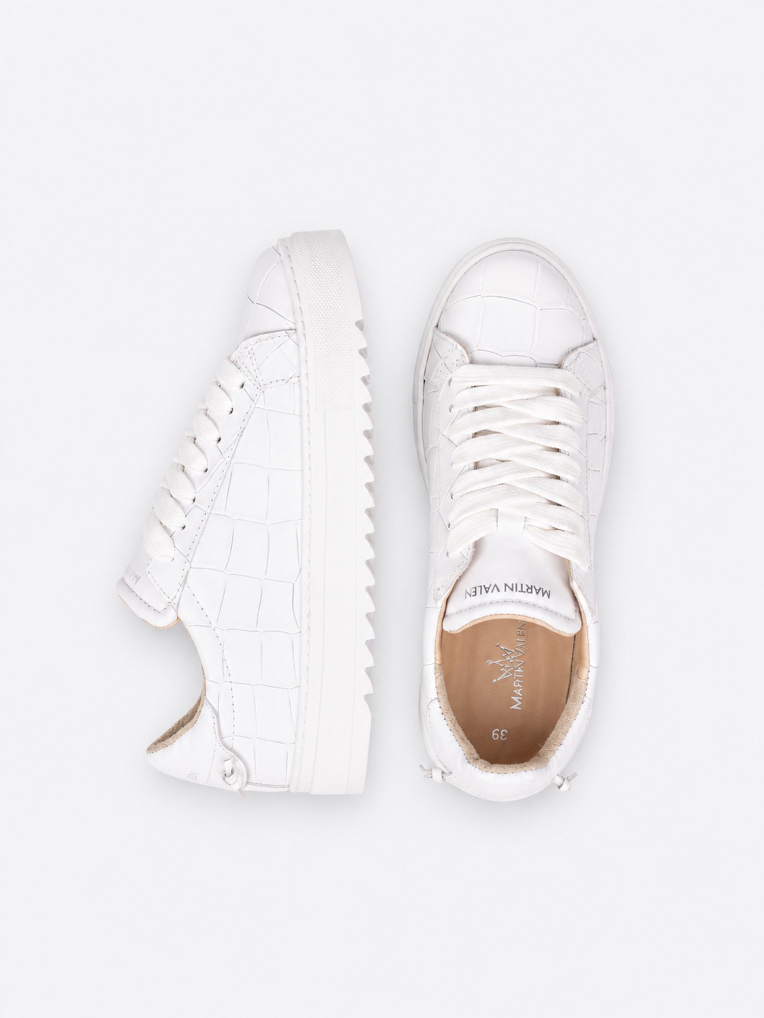 Martin Valen Unisex Leder Mono Croco Sneaker Schnürschuh