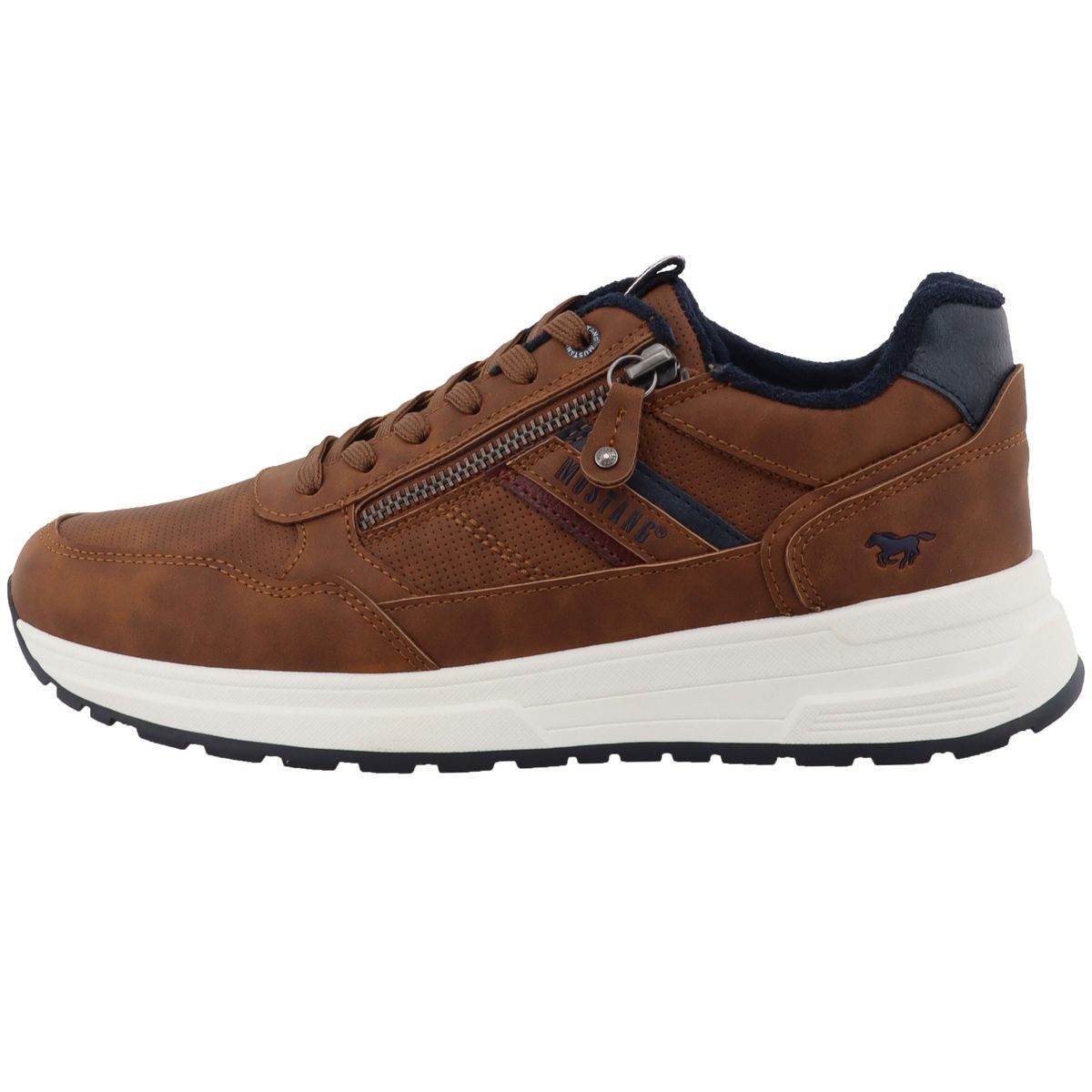 Mustang Shoes 15M0171001-nuts Sneaker Halbschuh mit praktischem Reißverschluss und Schnürung