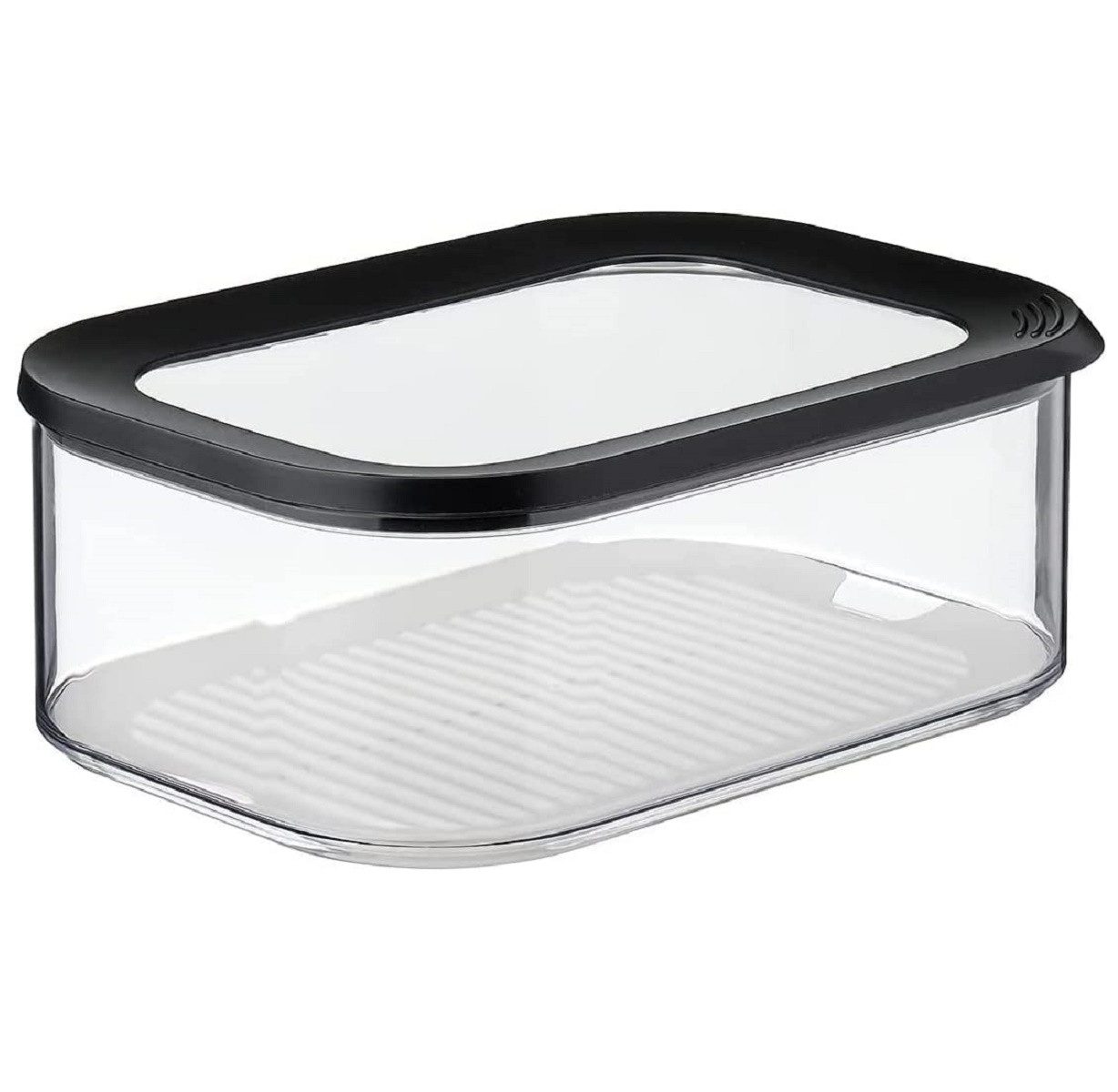 Mepal Vorratsdose Kühlschrankdose für Käse 2000 ml mit Antikondenseinsatz, Styrol-Acrylnitril (SAN), Polyethylen (PE), spülmaschinenfest, Schwarz, 22.4 x 16 x 8.6 cm