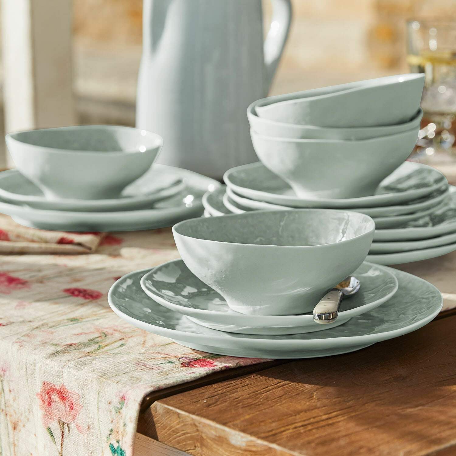 Mirabeau Geschirr-Set Schüssel 6er Set Braganza grün, Porzellan