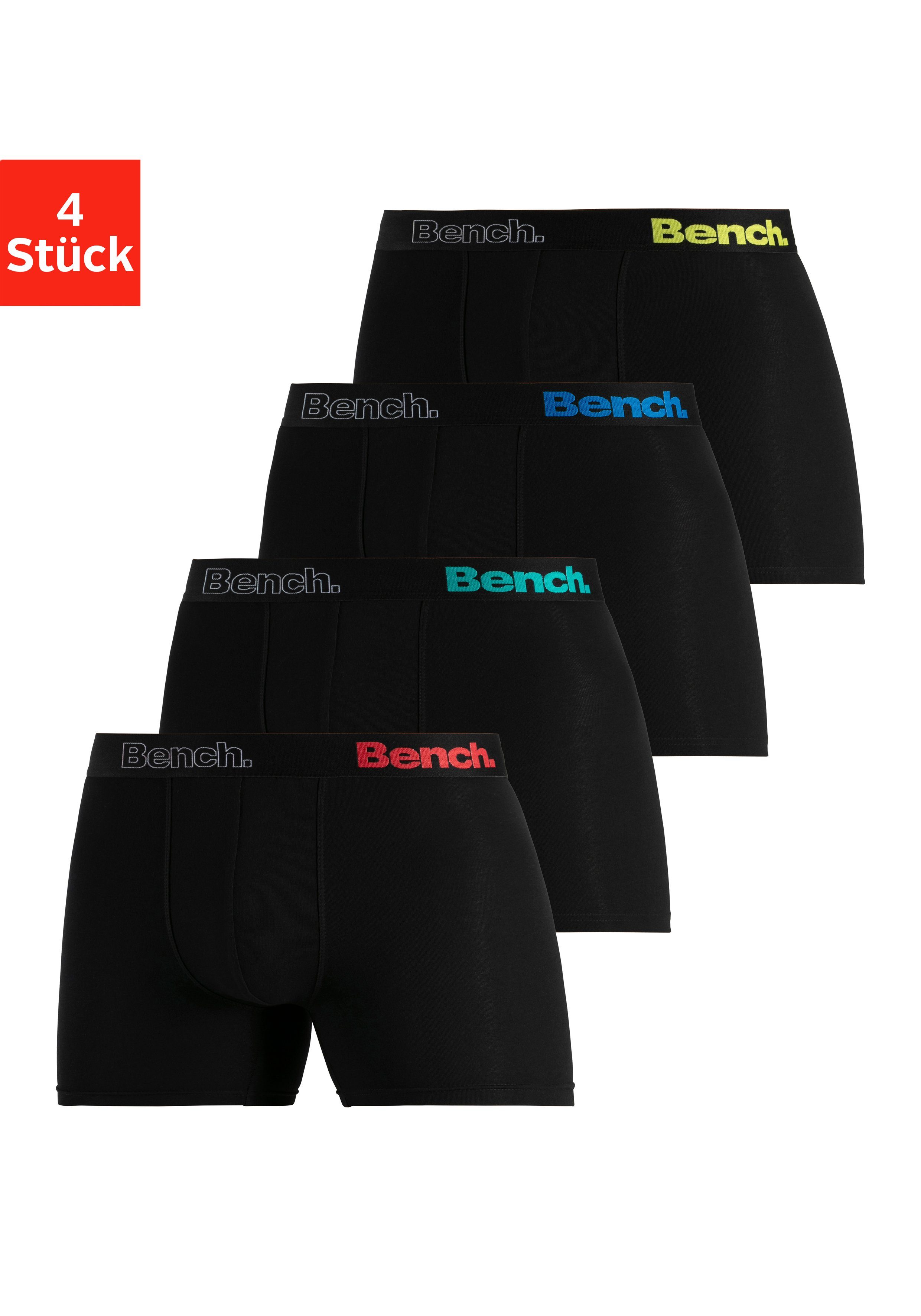 Bench. Langer Boxer (Packung, 4-St) mit Logoschriftzug im Bund schwarz