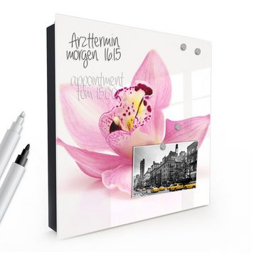 Primedeco Schlüsselkasten Magnetpinnwand und Memoboard mit Glasfront Motiv Orchideenblüte (1 St)