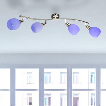etc-shop LED Deckenleuchte, Leuchtmittel inklusive, Warmweiß, Deckenleuchte Spotlampe Deckenlampe 4 Flammig Fernbedienung RGB