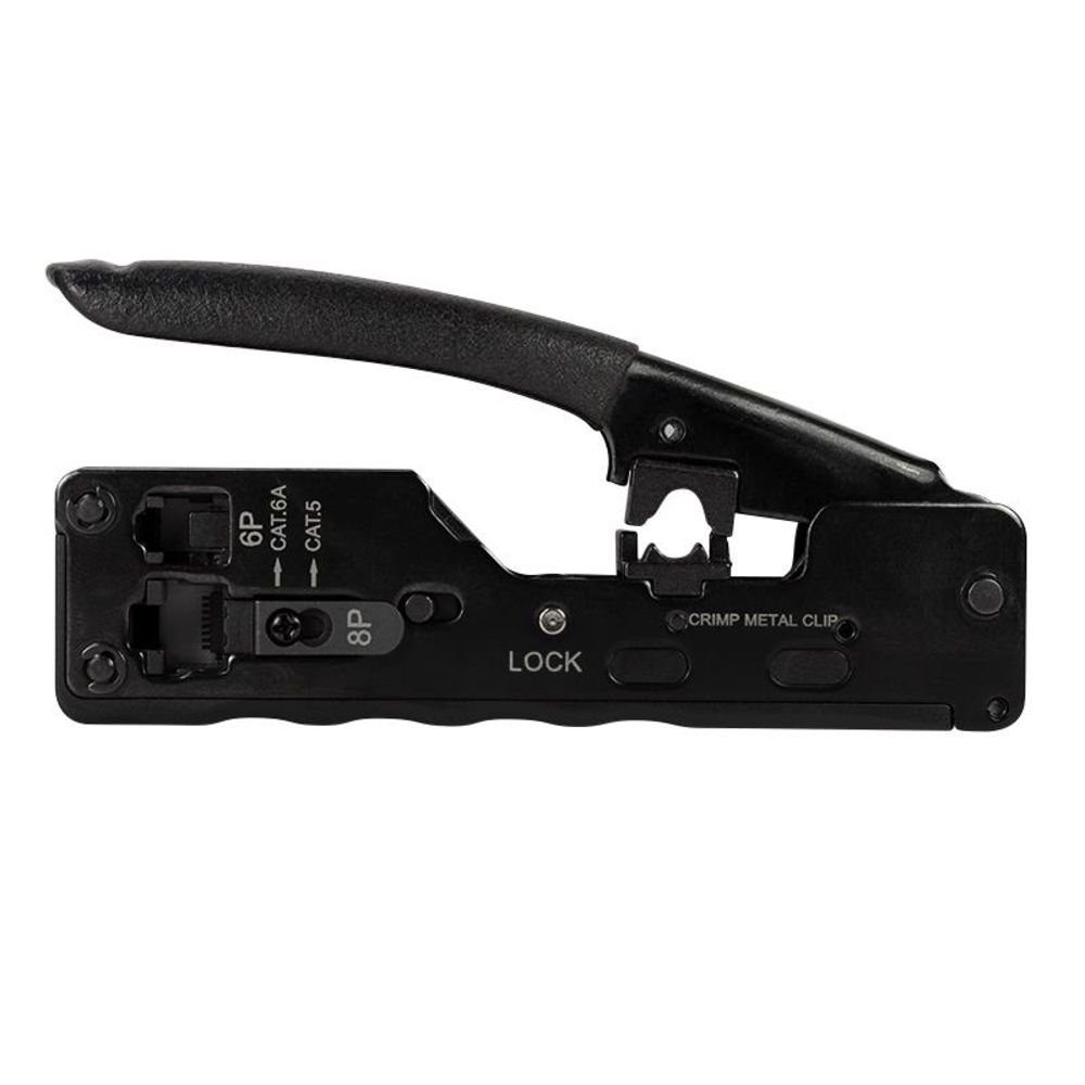 LogiLink Crimpzange WZ0025, Professional Crimpzange für CAT.5e/CAT.6/CAT.6A/CAT.7 & RJ11/12 schwarz