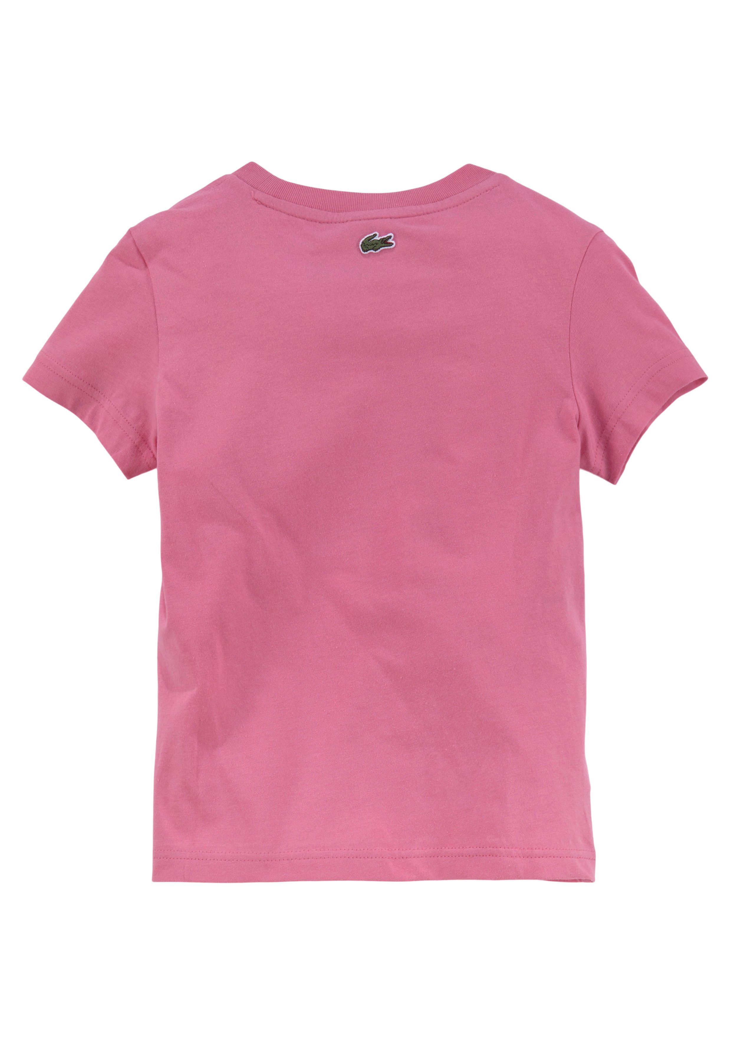 großem Logodruck mit reseda pink T-Shirt Lacoste