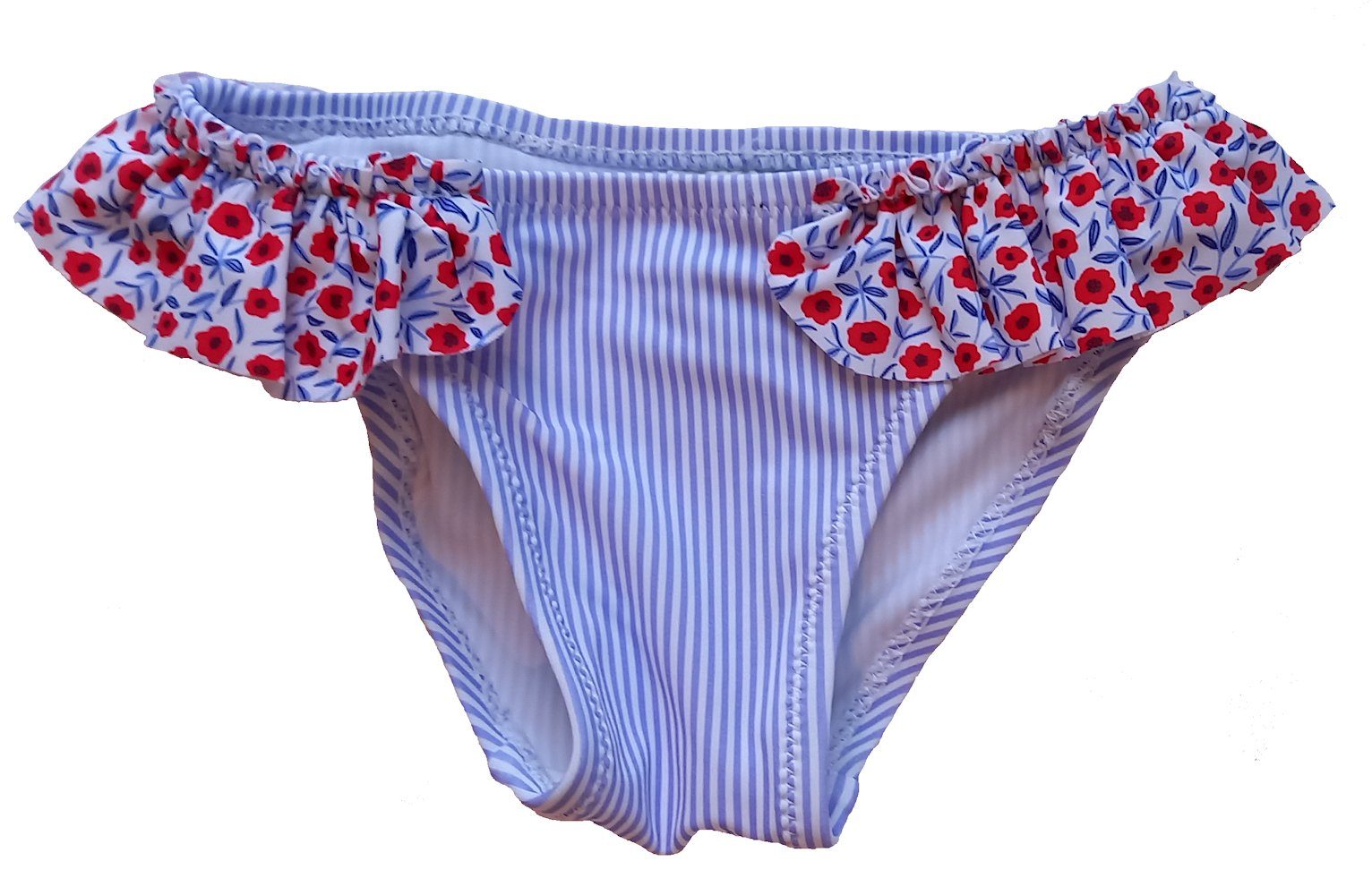 Badehose Ysabel Mora Baby Badehose Bikinislip Blumen Stripes hellblau