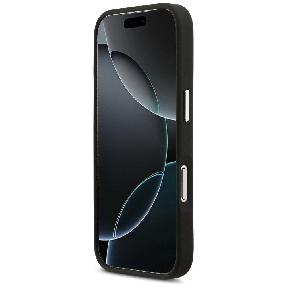 Lacoste Handyhülle iPhone 17 Pro Champs Elysees Kunstleder schwarz Logo Magsafe 6,3 Zoll, Kantenschutz – Bild 5 von 5