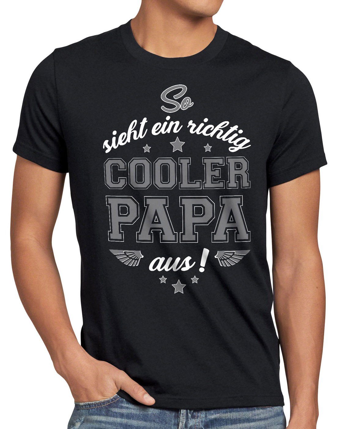 style3 Print-Shirt Herren T-Shirt Cooler Papa Fun Spruch Vatertag Dad Vater Geburtstag Sohn Tochter schwarz