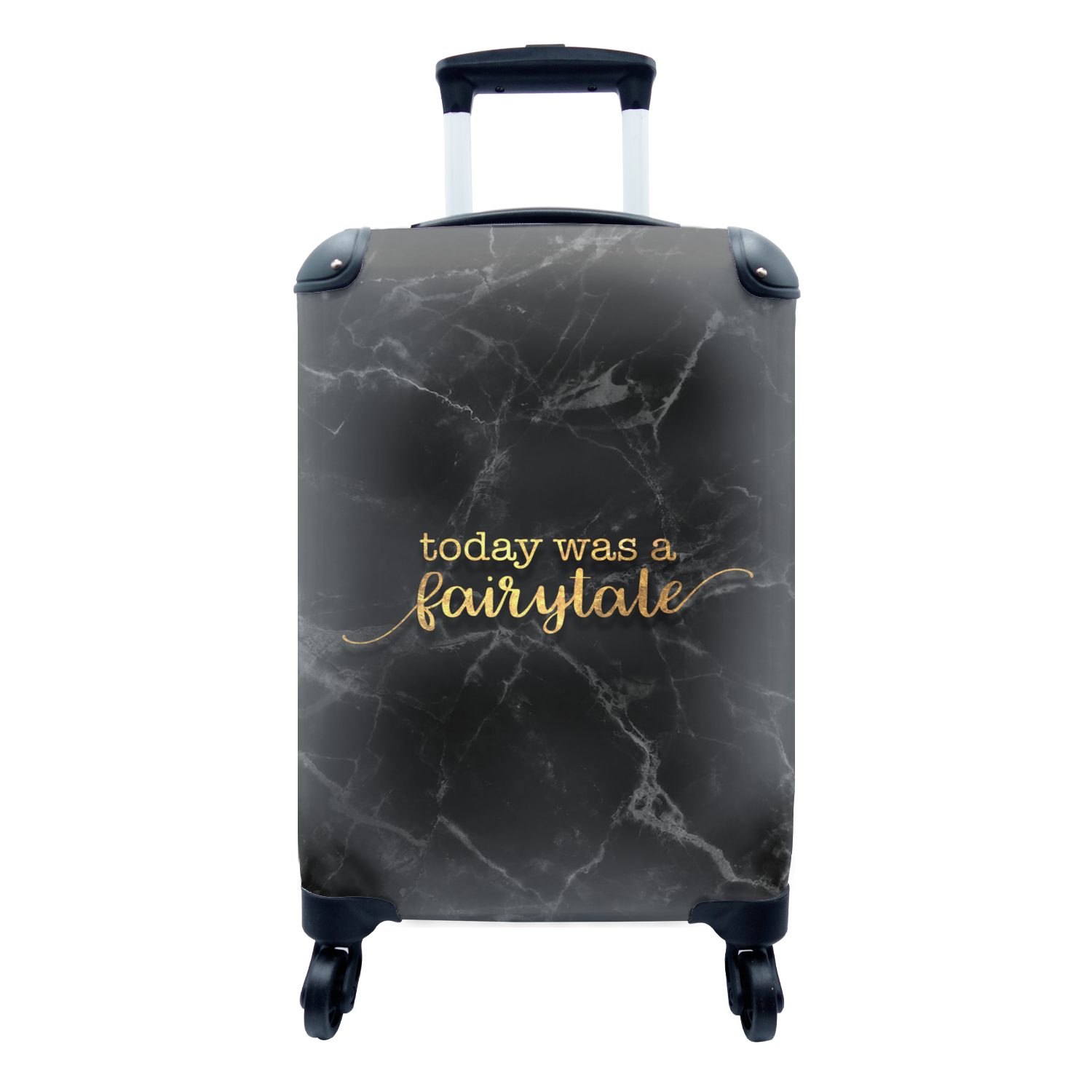 Zitate - Trolley, rollen, - für Marmor, Sprichwörter Gold - Handgepäck MuchoWow Reisekoffer Reisetasche mit Handgepäckkoffer Ferien, Rollen, 4