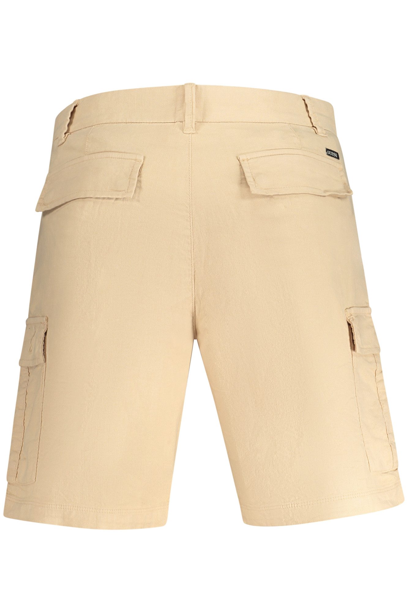 GUESS JEANS 5-Pocket-Hose Herren Bermuda-Shorts Beige mit Taschen und Logo