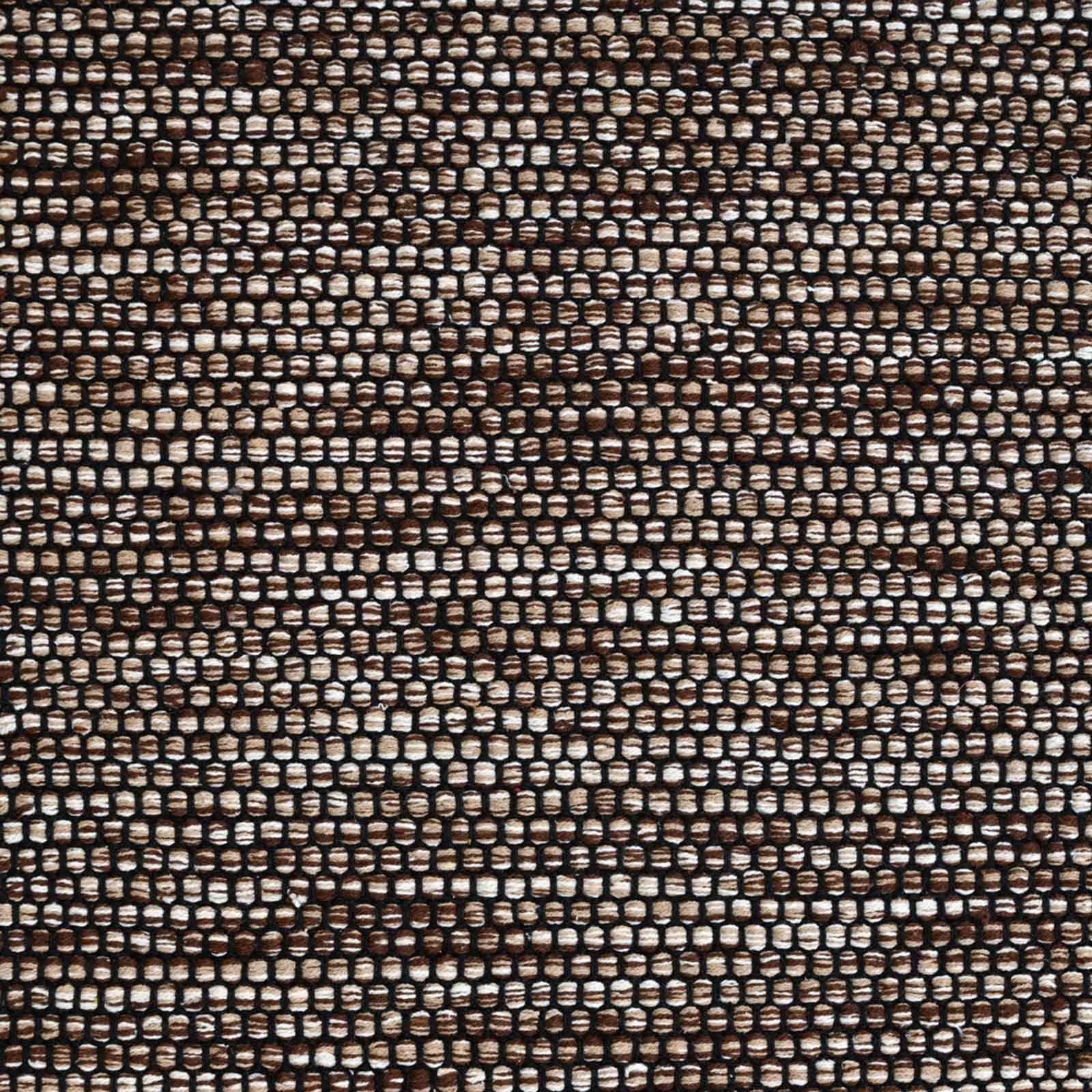 TaraCarpet Wollteppich Handwebteppich Borkum 100% Baumwolle, rechteckig, Höhe: 5 mm, gewebt Baumwolle braun modern Wohnzimmer Küche 080x150 cm – Bild 5 von 5