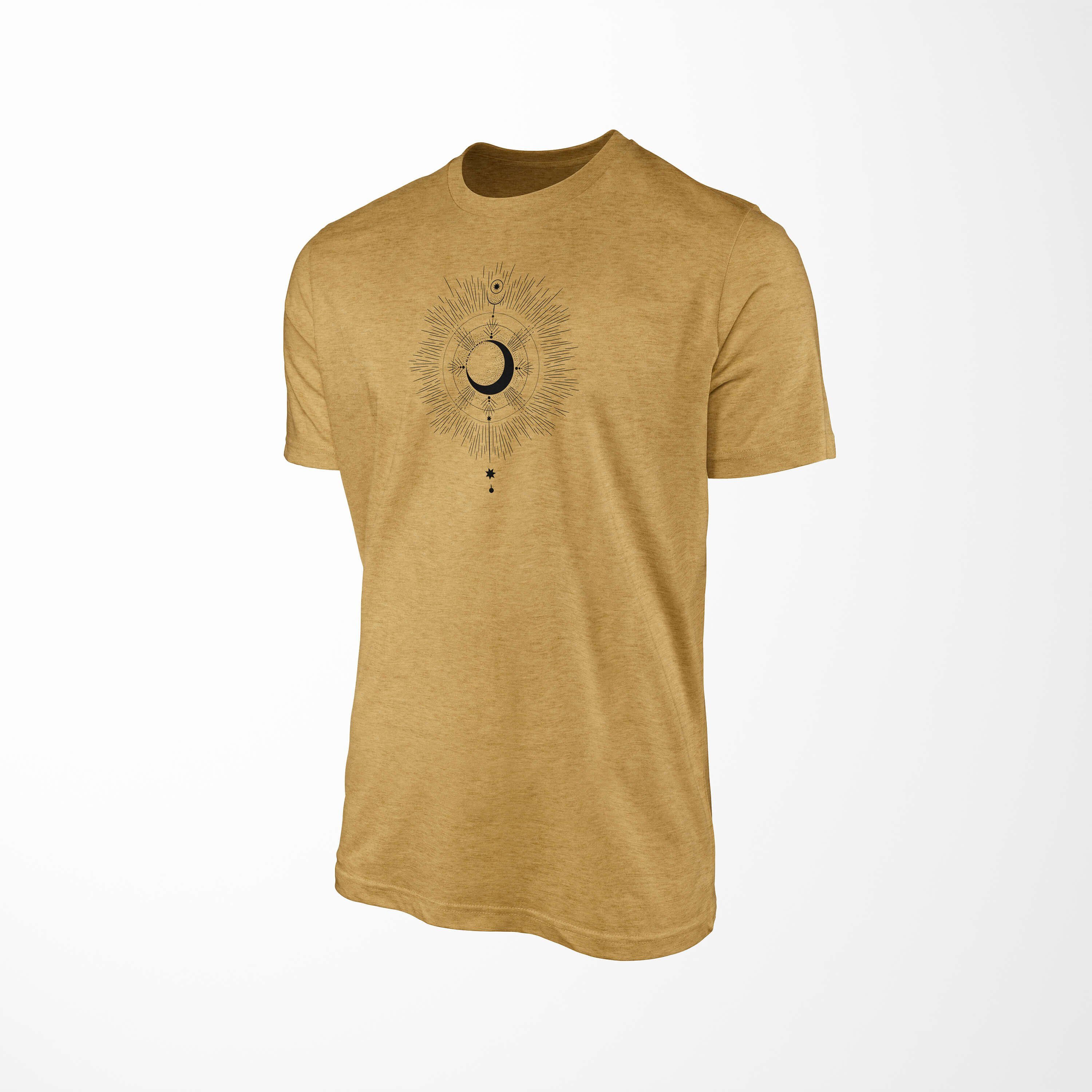 T-Shirt Alchemy Struktur T-Shirt Premium Sinus Antique Art No.0067 Gold angenehmer feine Tragekomfort Serie Symbole